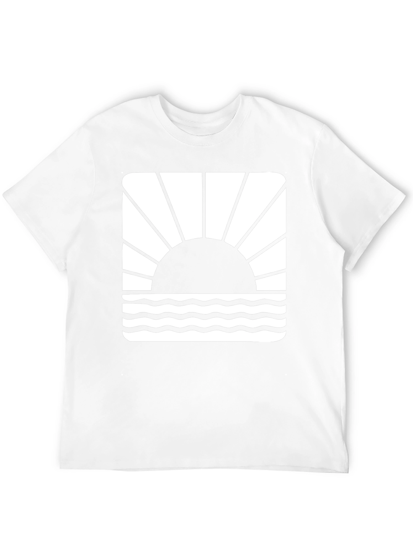 Sunset Waves Graphic Tee - Black Cotton T-Shirt