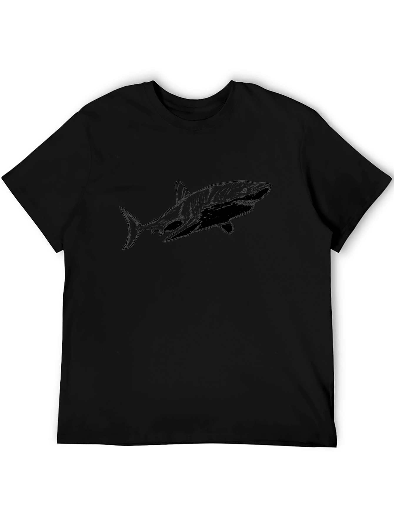Shark Graphic T-Shirt - Black Cotton Blend
