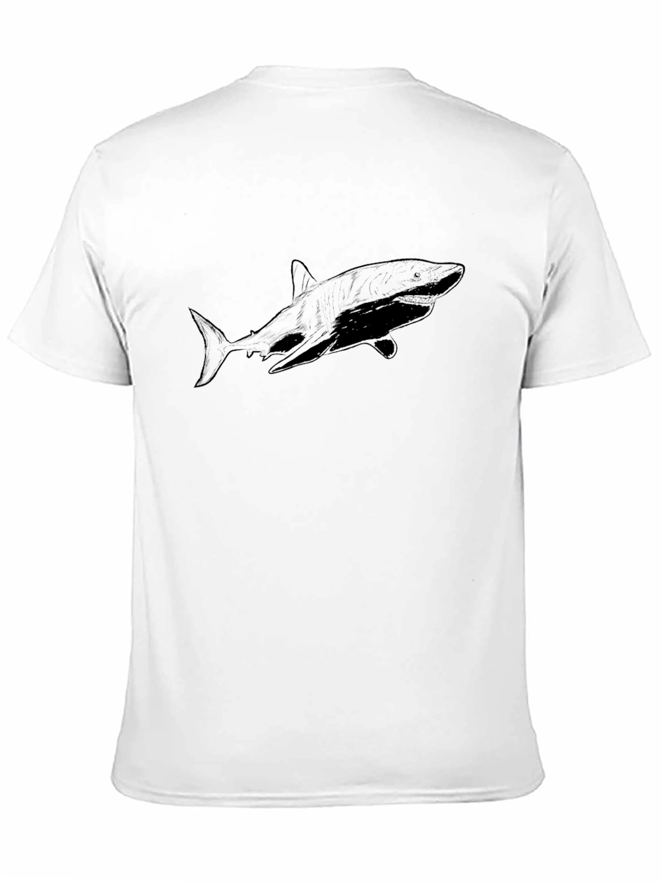 Shark Graphic T-Shirt - Black Cotton Blend