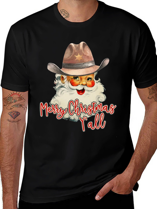 Western Santa Merry Christmas Yall T-Shirt