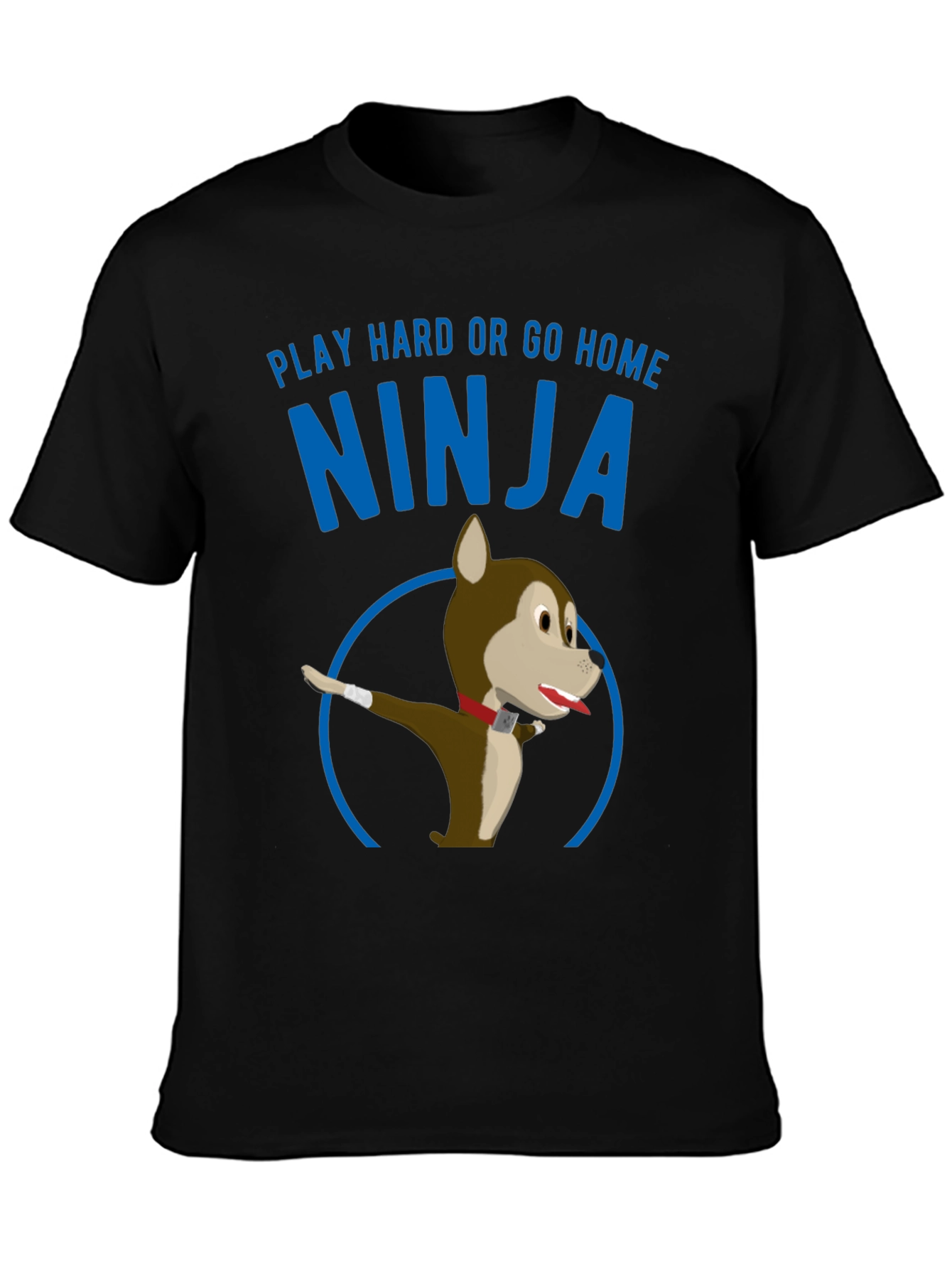 Play Hard Ninja Dog Graphic Tee