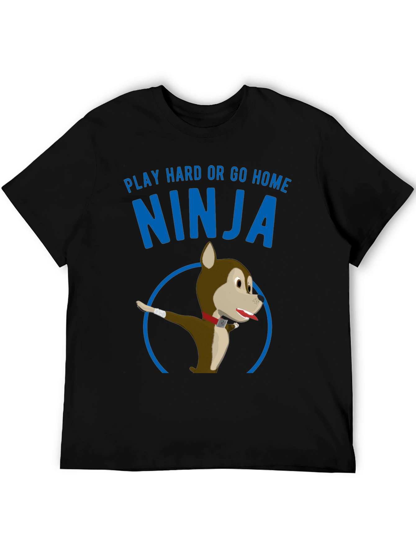 Play Hard Ninja Dog Graphic Tee