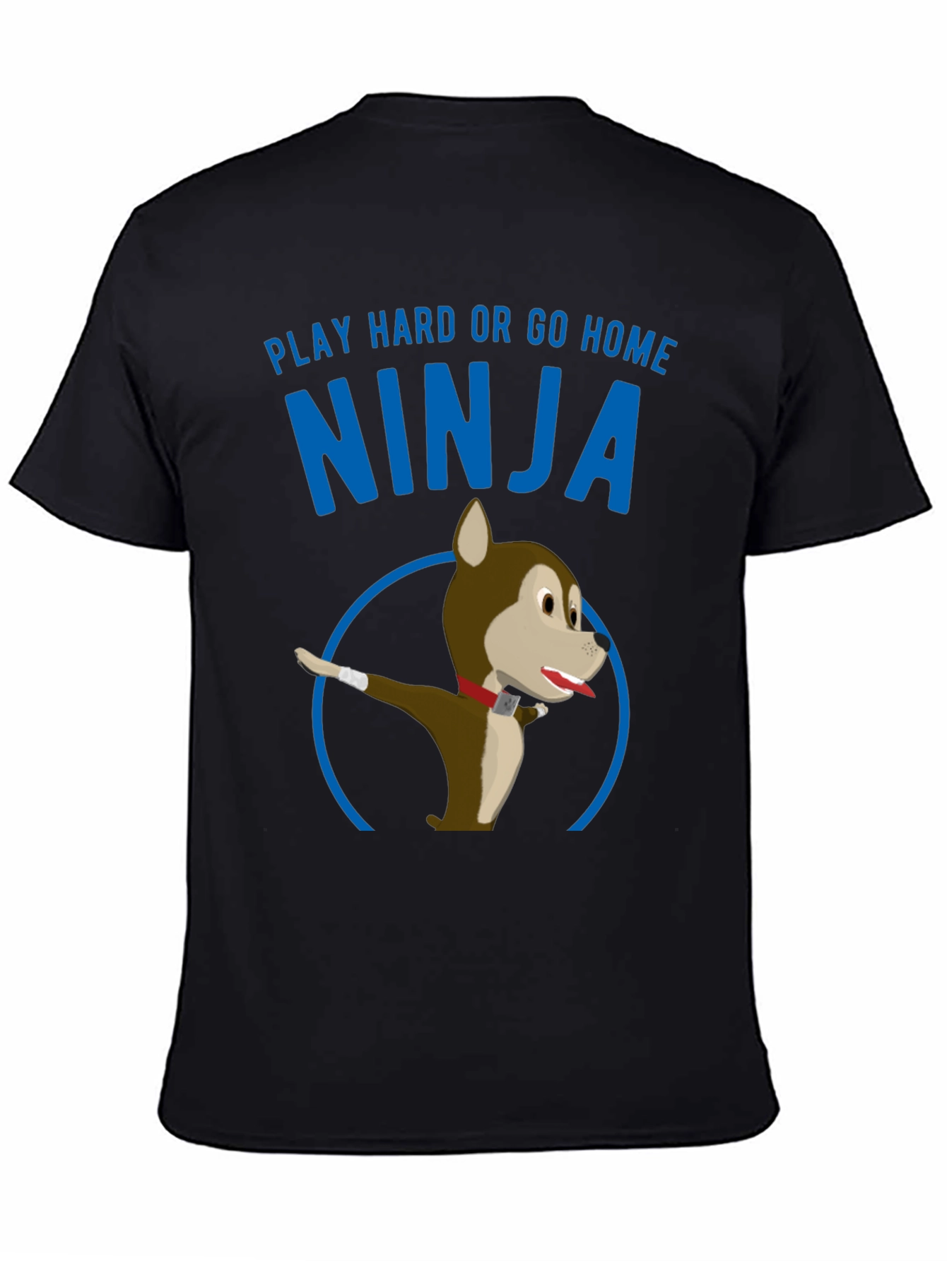 Play Hard Ninja Dog Graphic Tee