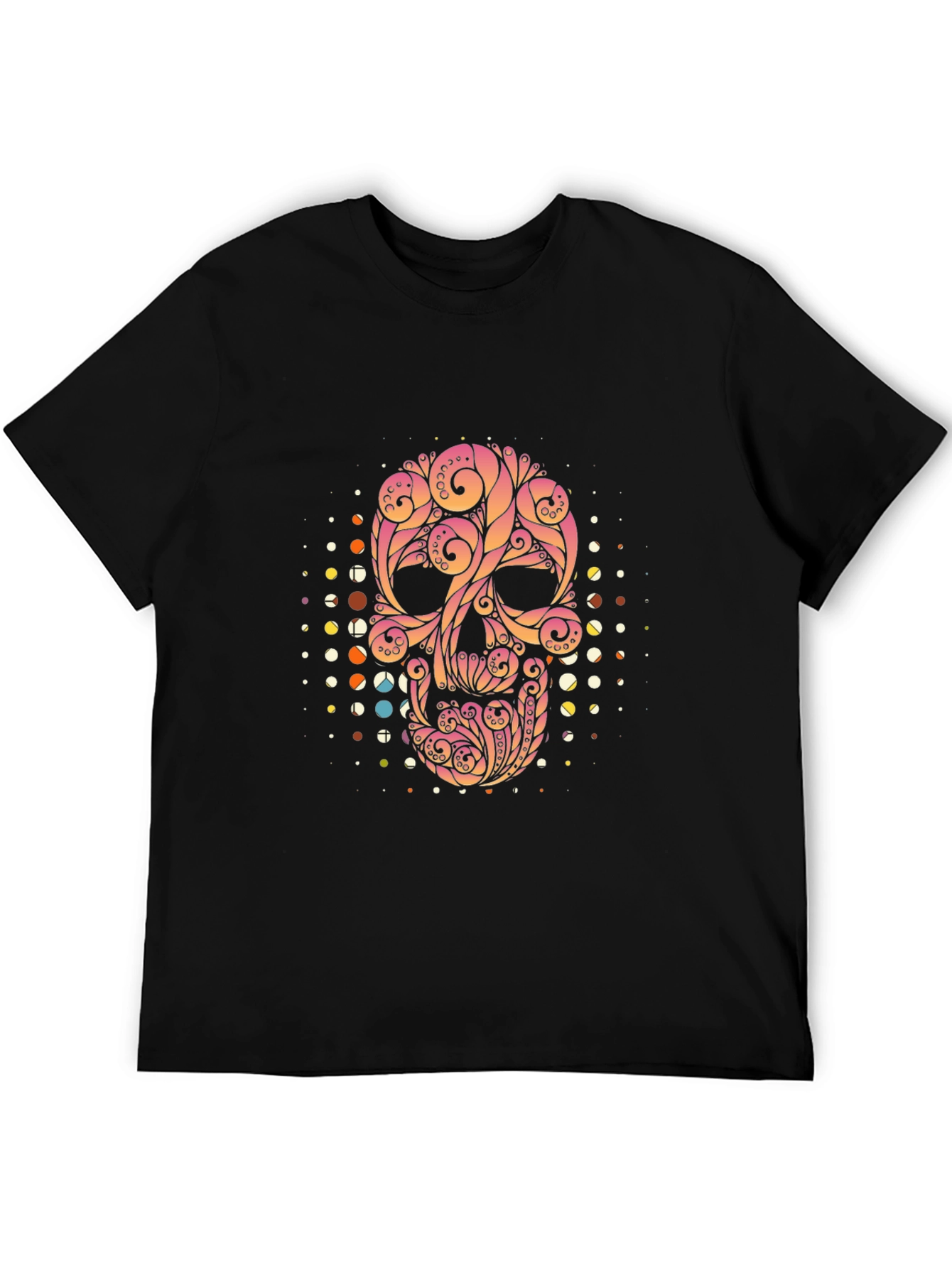 Ornate Skull Graphic Tee - Black