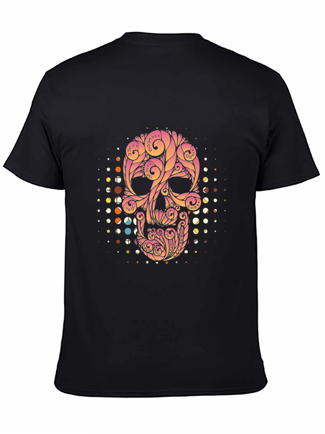 Ornate Skull Graphic Tee - Black