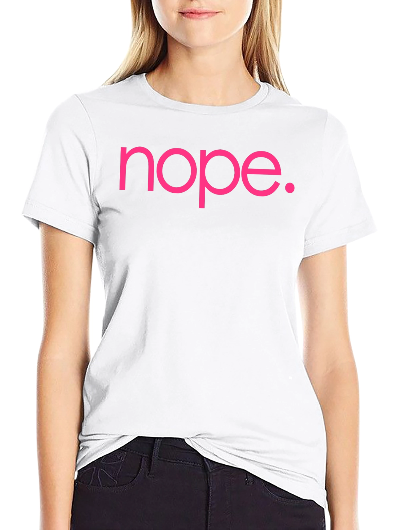 Nope Slogan Graphic Tee - Casual Cotton T-Shirt