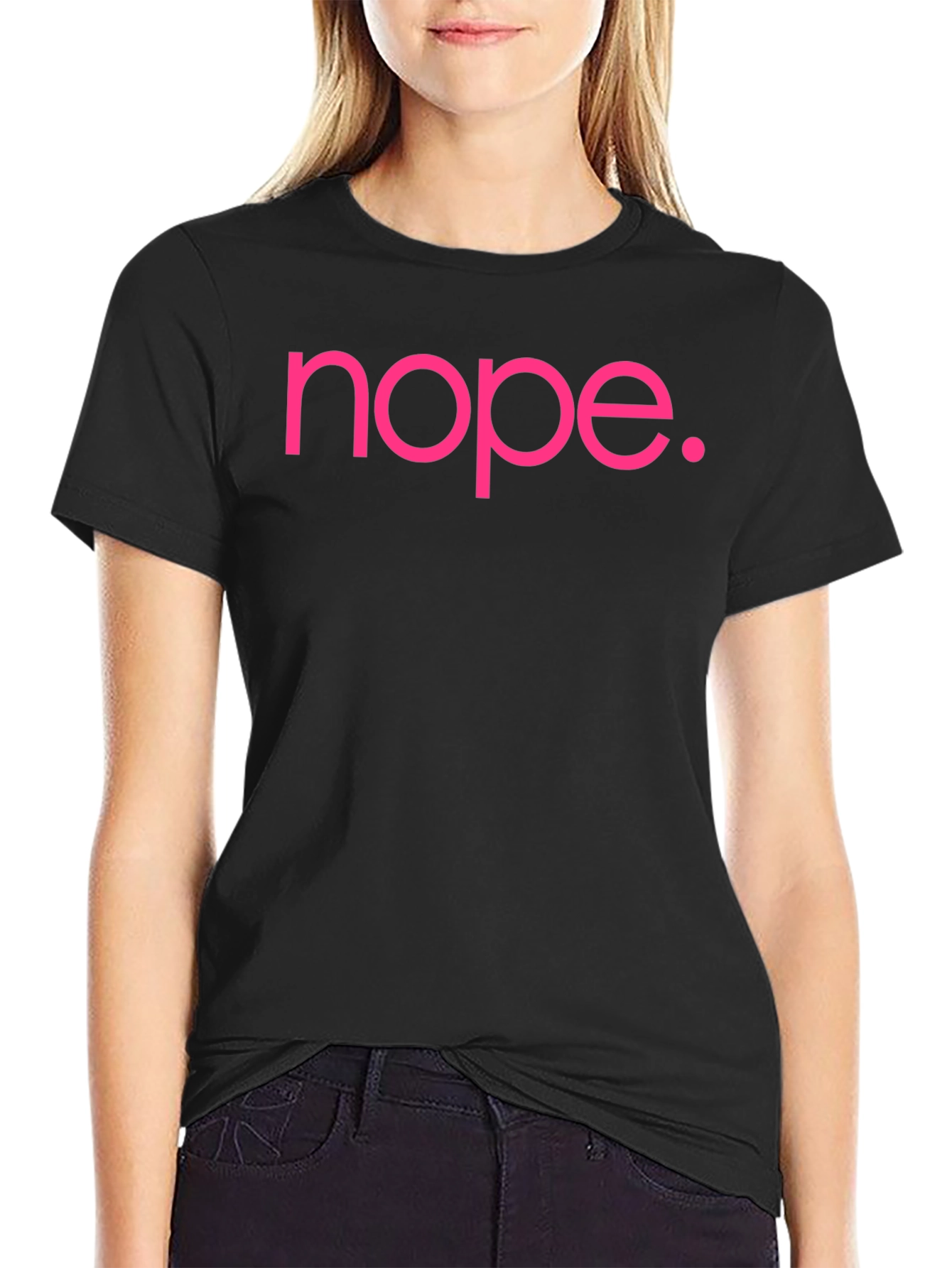 Nope Slogan Graphic Tee - Casual Cotton T-Shirt