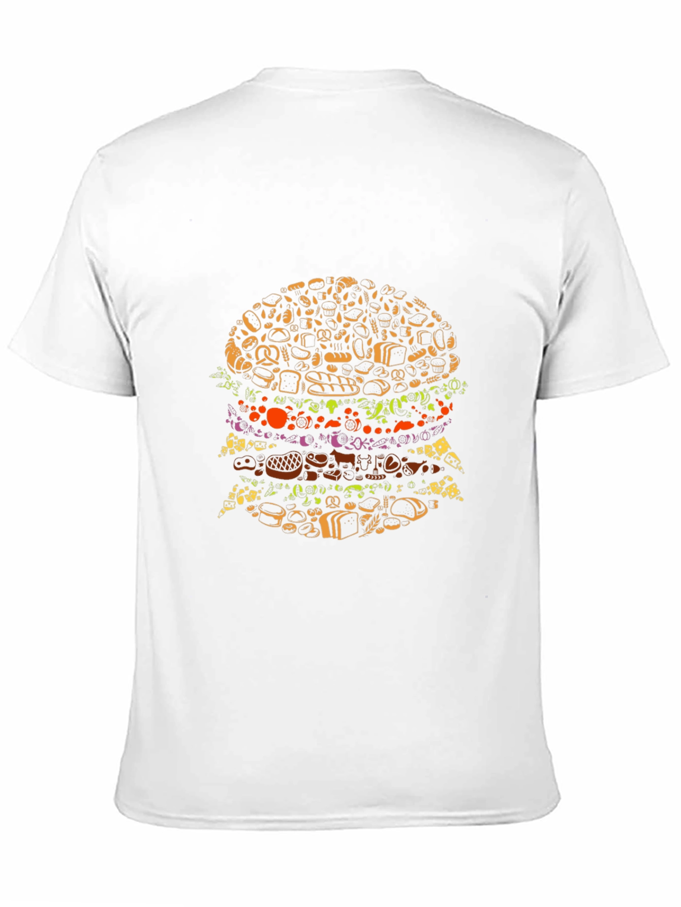 Novelty Food Burger Graphic Black T-Shirt