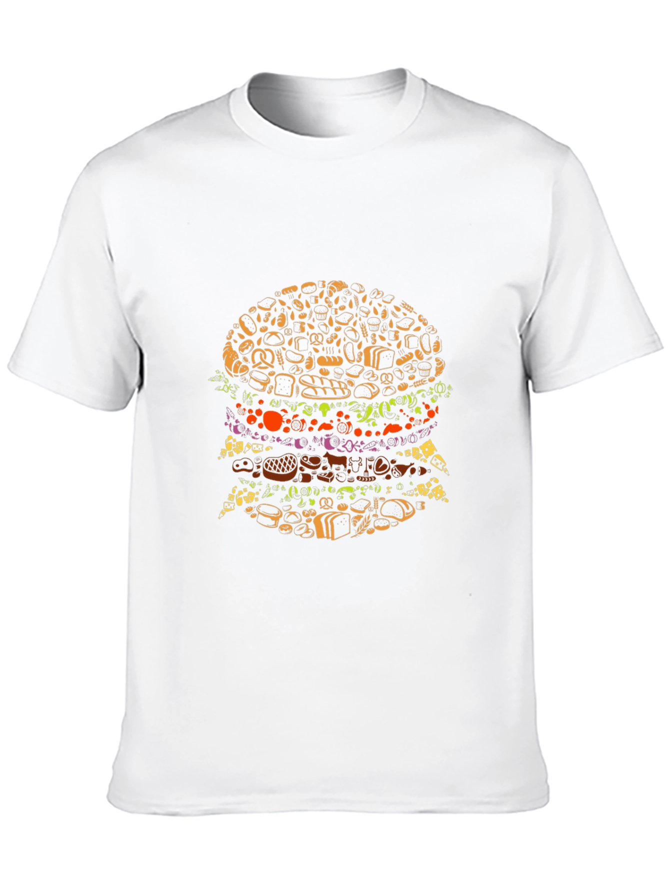Novelty Food Burger Graphic Black T-Shirt