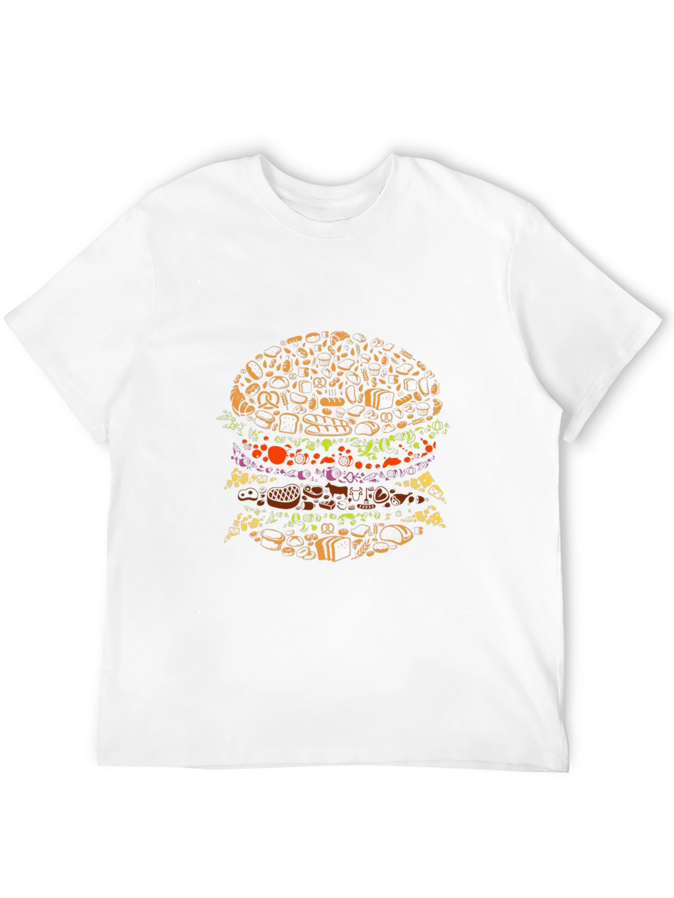 Novelty Food Burger Graphic Black T-Shirt