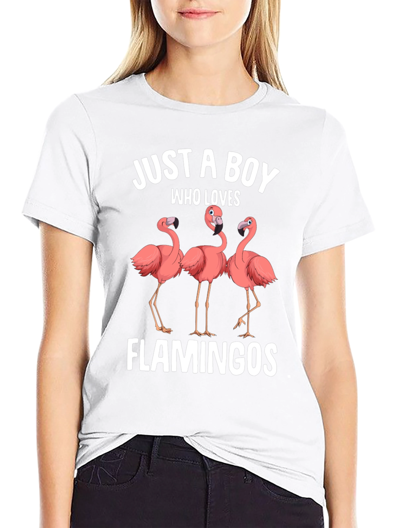 Boy Who Loves Flamingos Graphic T-Shirt