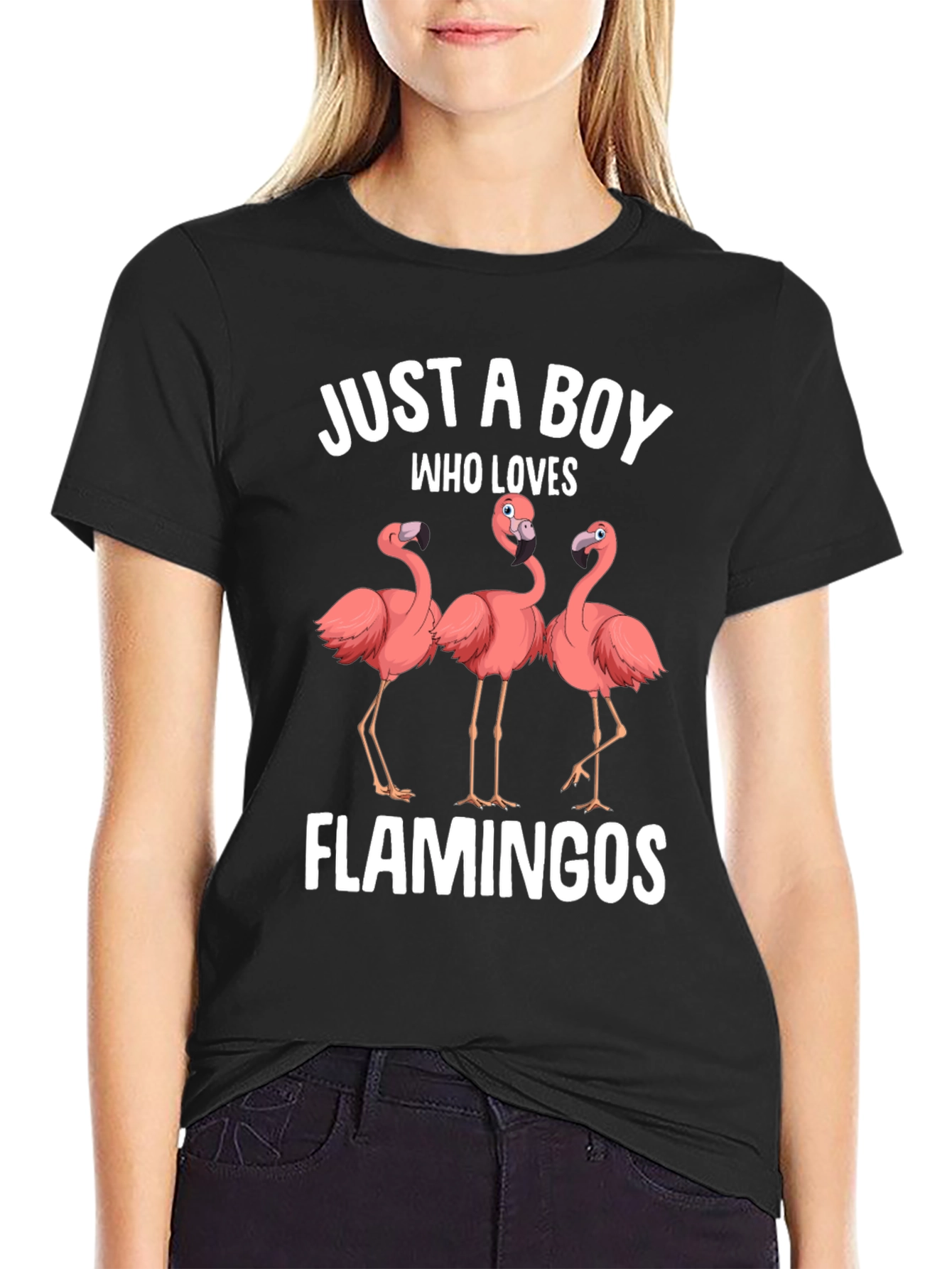 Boy Who Loves Flamingos Graphic T-Shirt