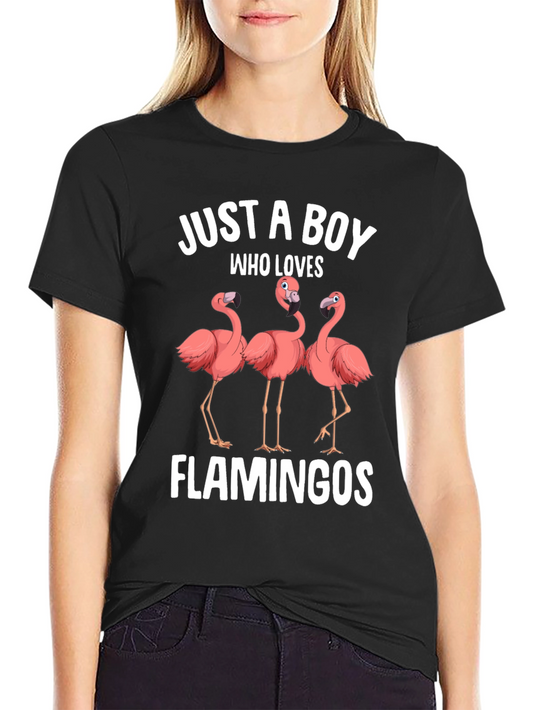 Boy Who Loves Flamingos Graphic T-Shirt