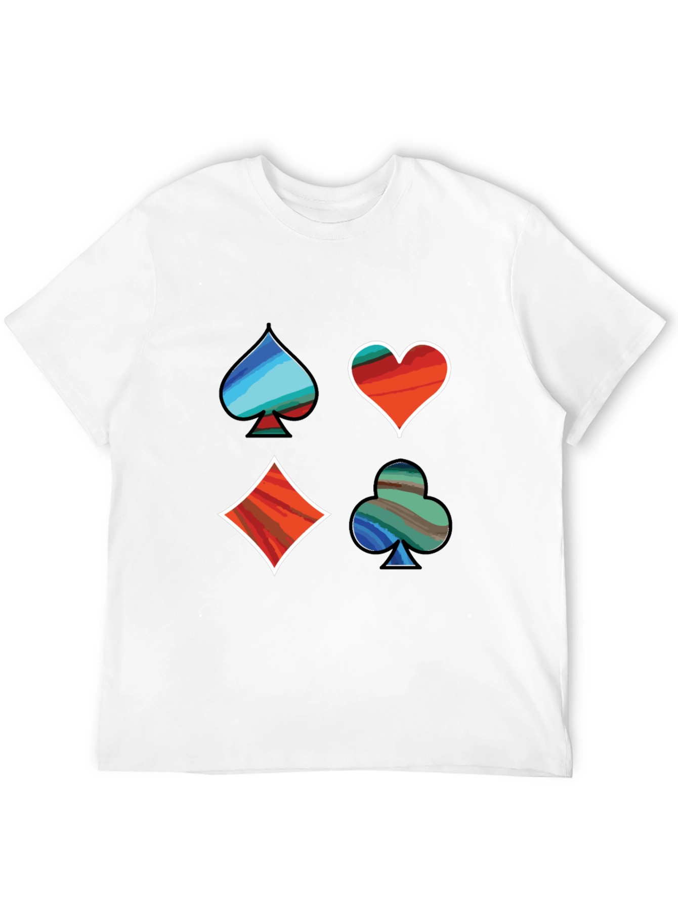 Suits Me Well T-Shirt: Artistic Card Symbols Graphic Tee