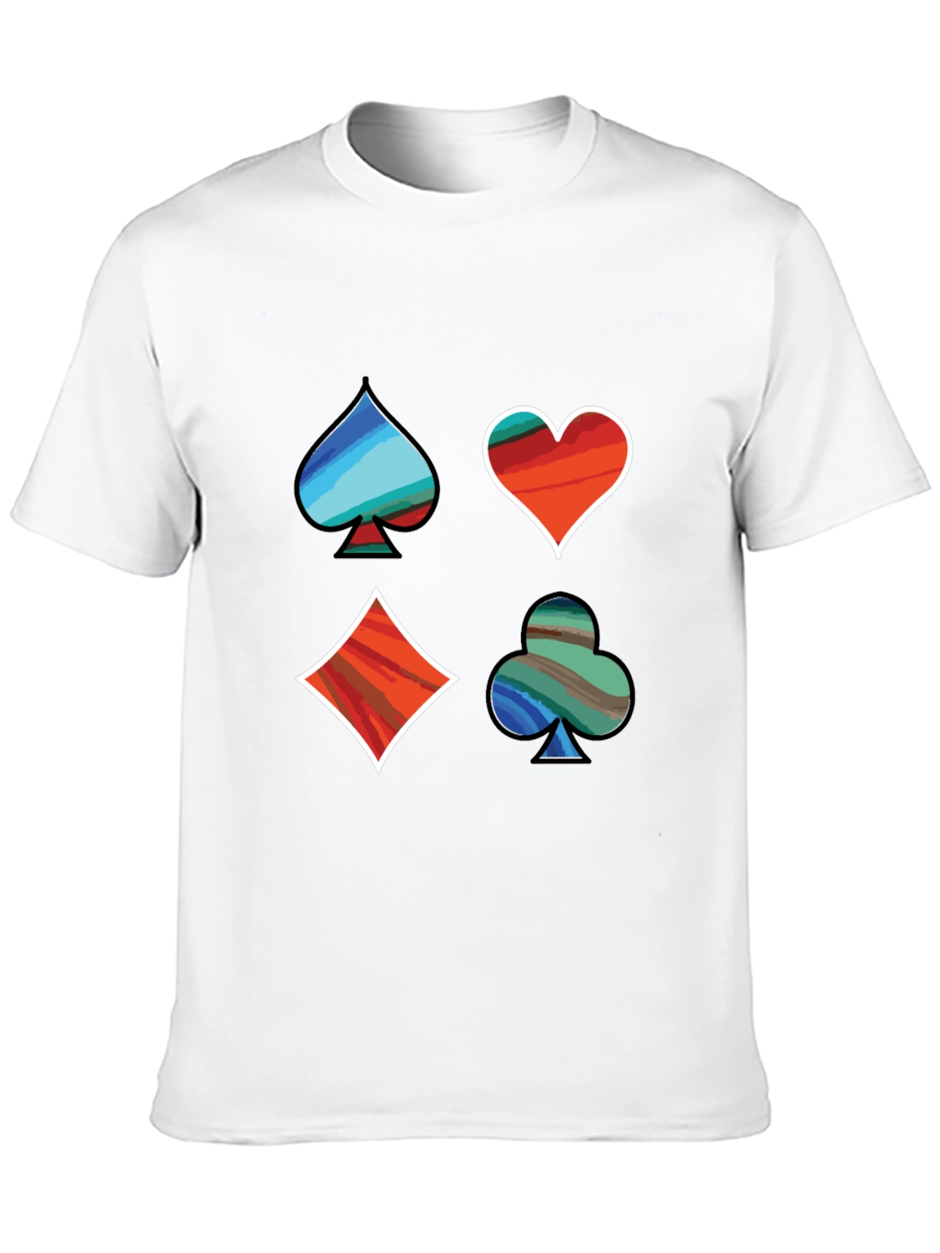 Suits Me Well T-Shirt: Artistic Card Symbols Graphic Tee