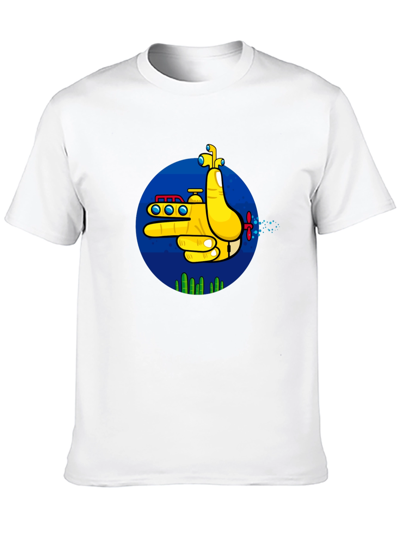 Yellow Submarine Finger Gun Graphic Tee - Unique Design