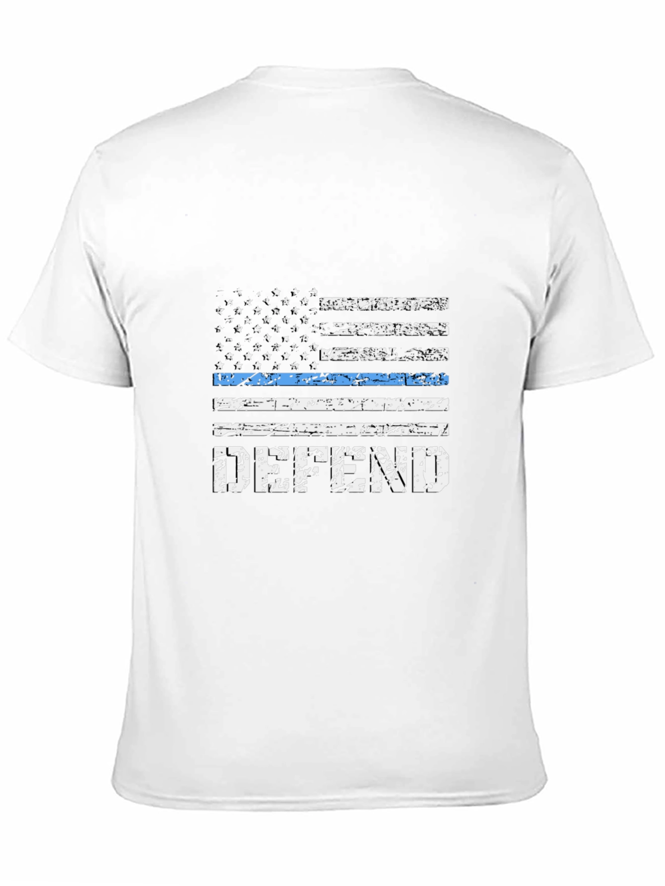 Defend Blue Line Flag T-Shirt - Black