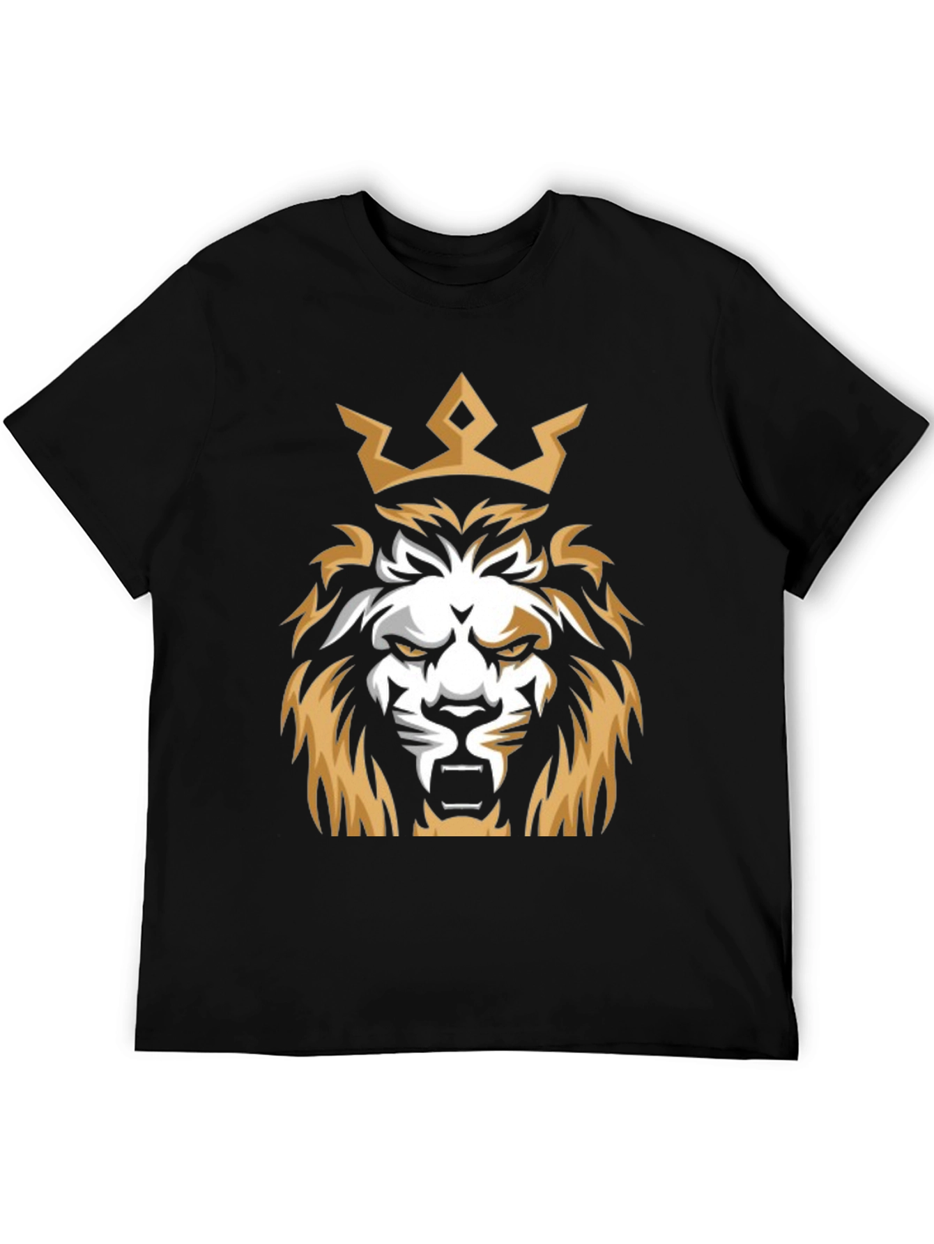 King Lion Graphic T-Shirt - Black Cotton Tee