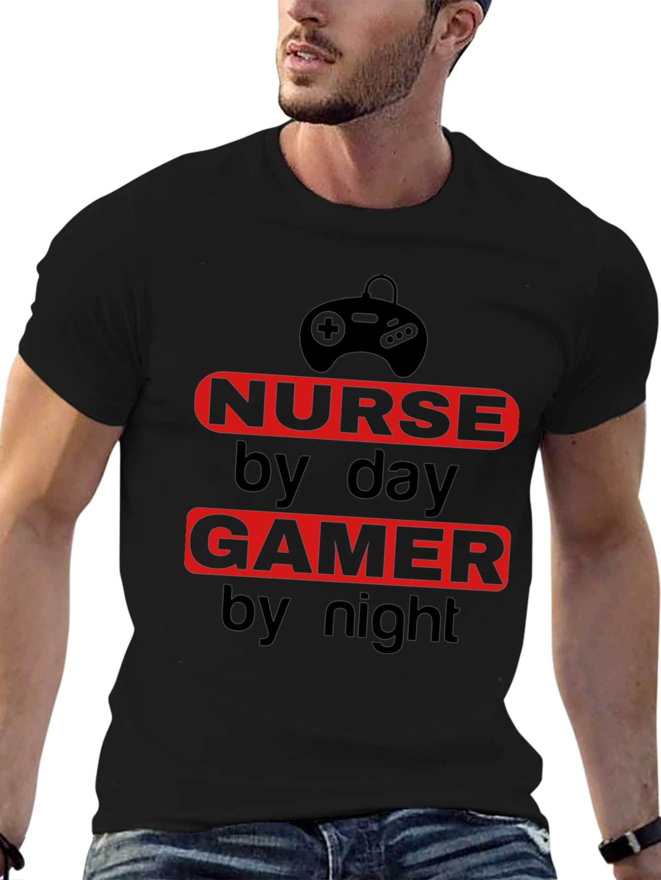 Nurse by Day Gamer by Night T-Shirt