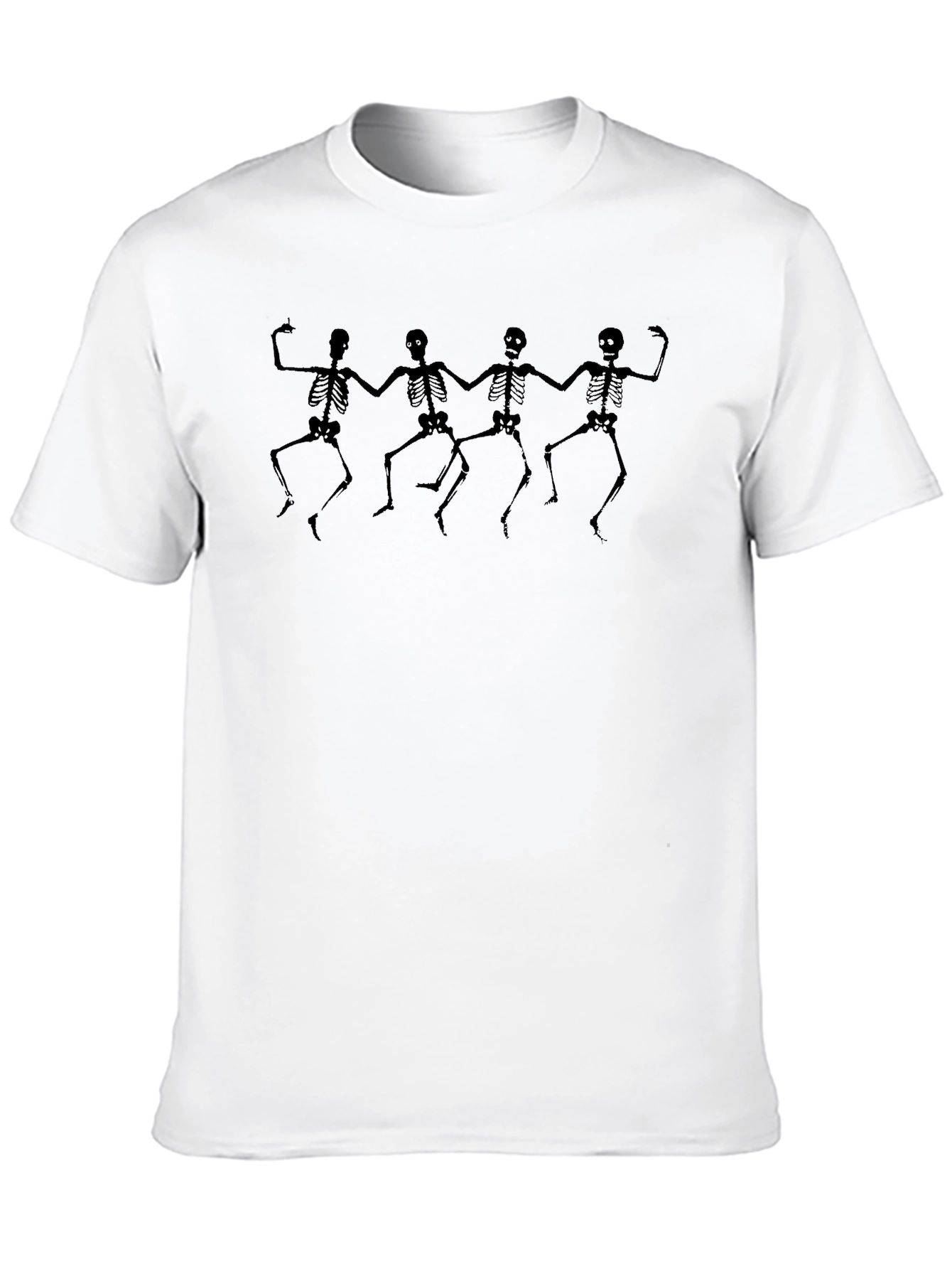 Dancing Skeletons Graphic Tee - Black Cotton T-Shirt