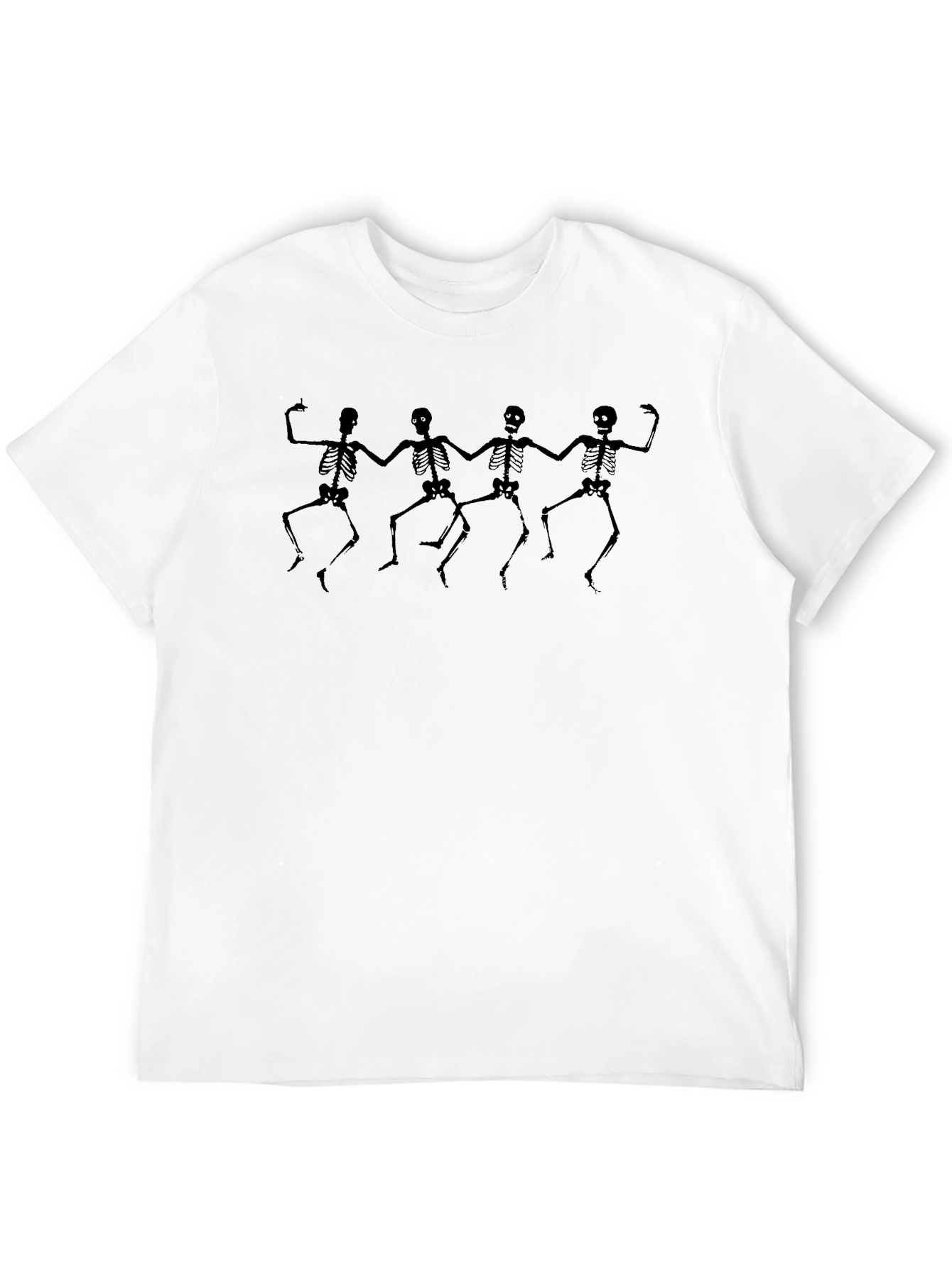 Dancing Skeletons Graphic Tee - Black Cotton T-Shirt