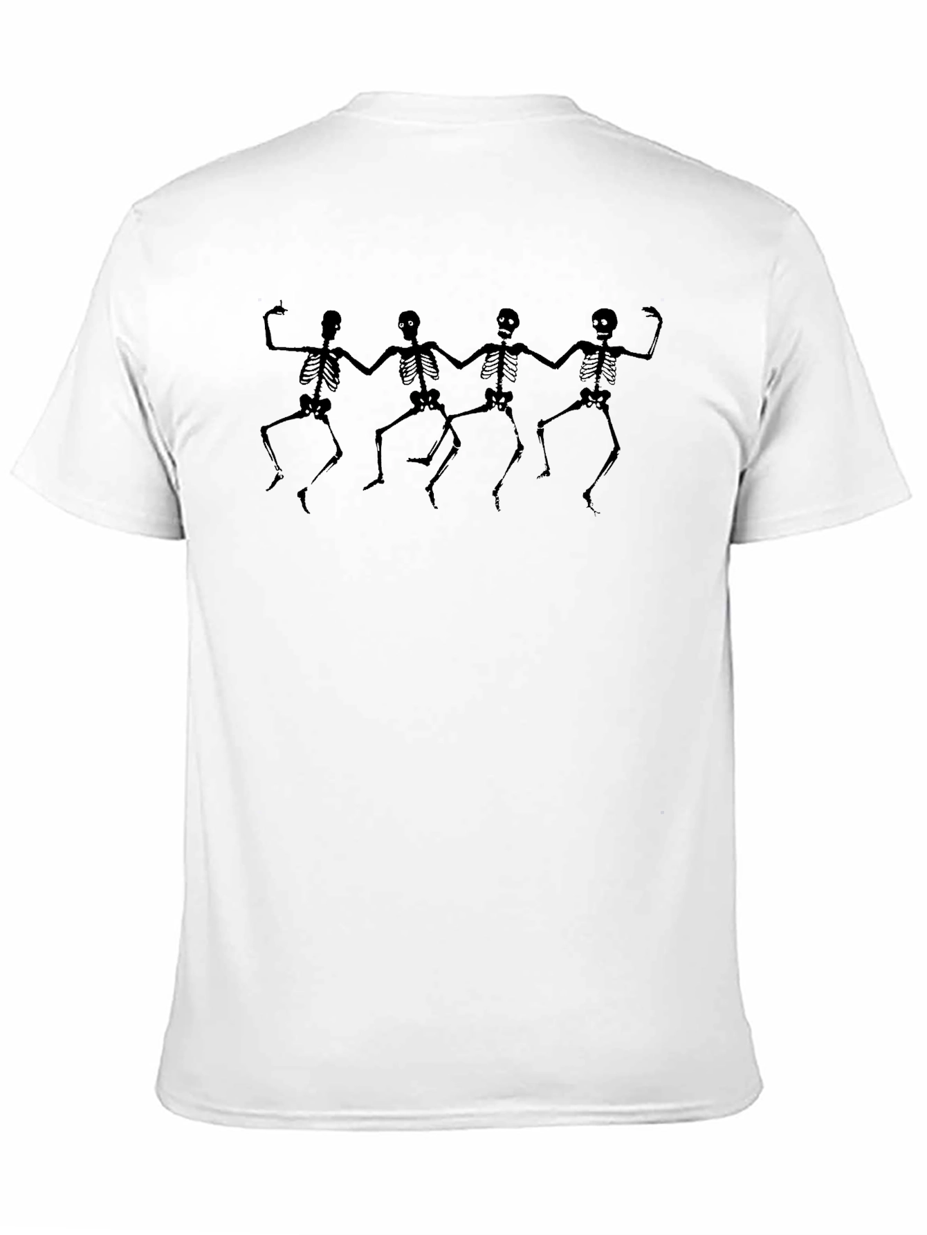 Dancing Skeletons Graphic Tee - Black Cotton T-Shirt