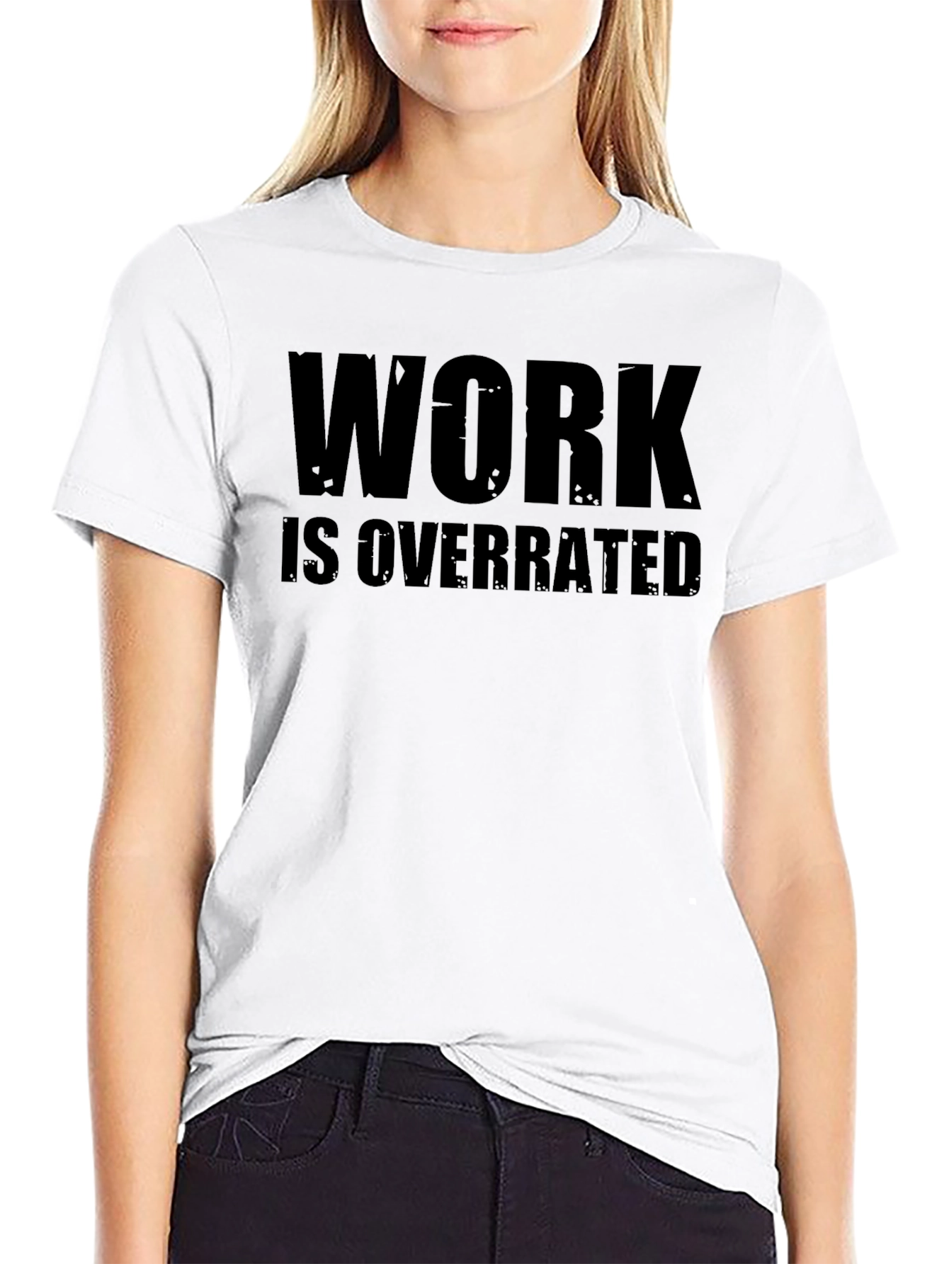 Work Is Overrated Black Tee