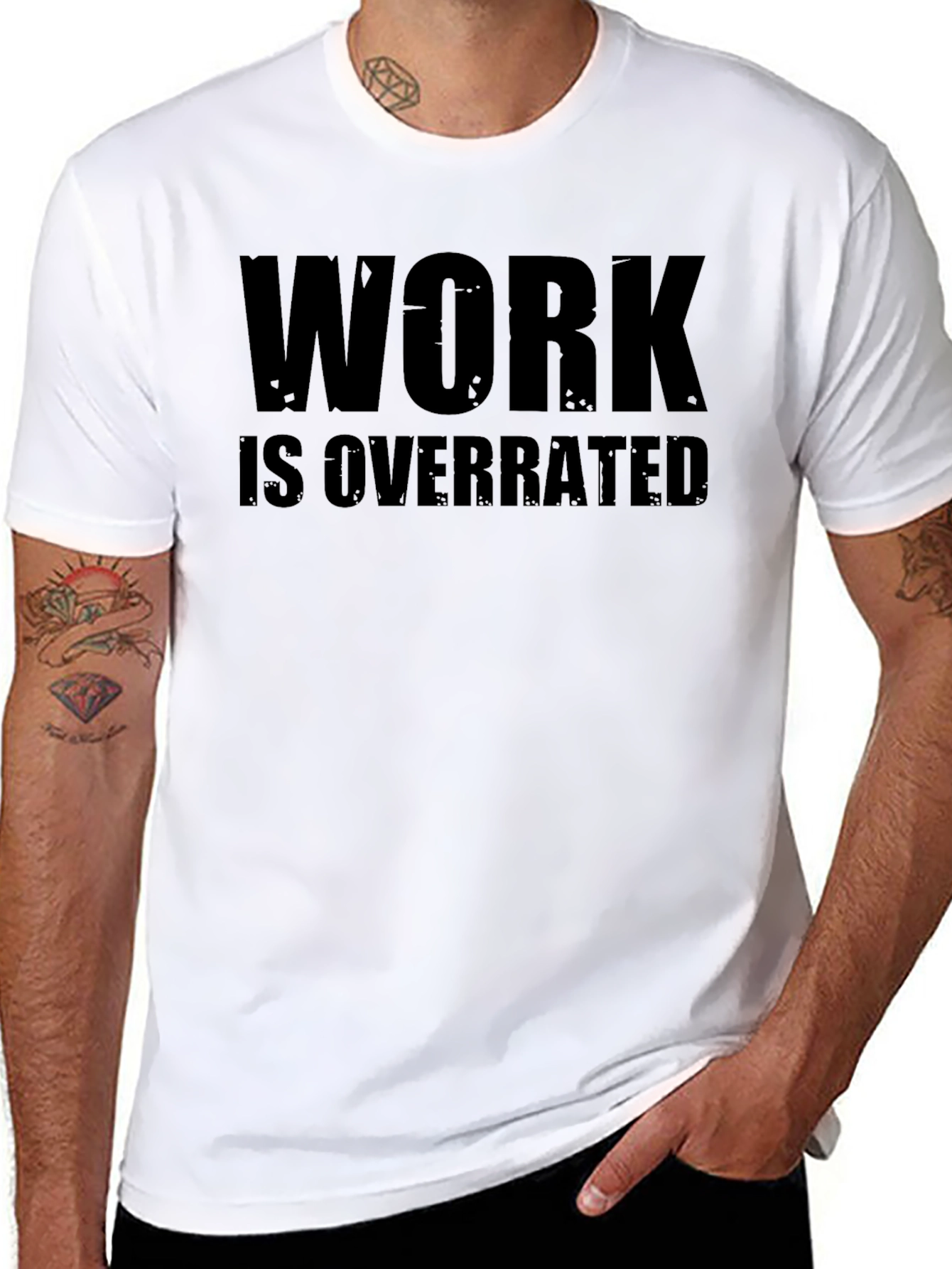 Work Is Overrated Black Tee