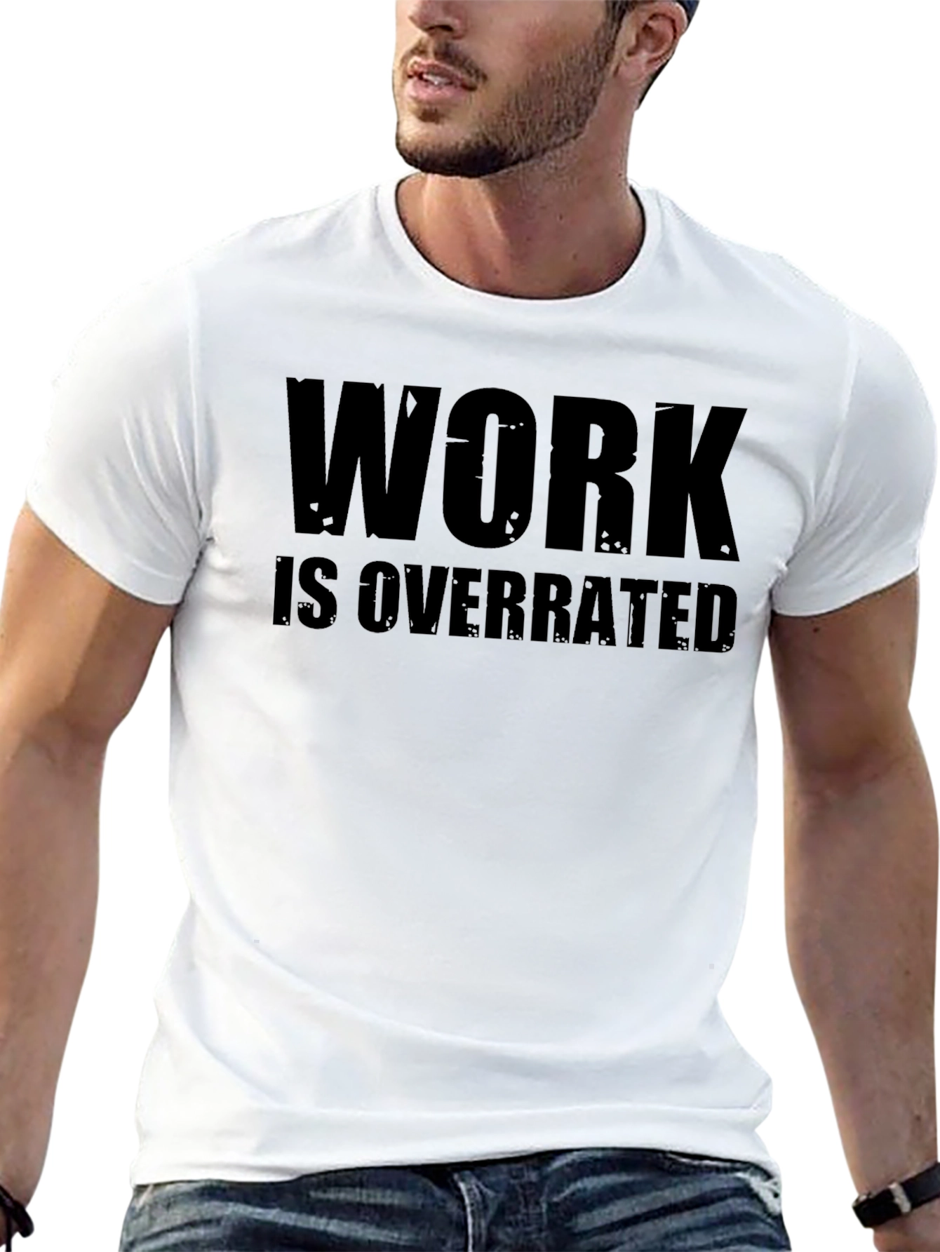 Work Is Overrated Black Tee