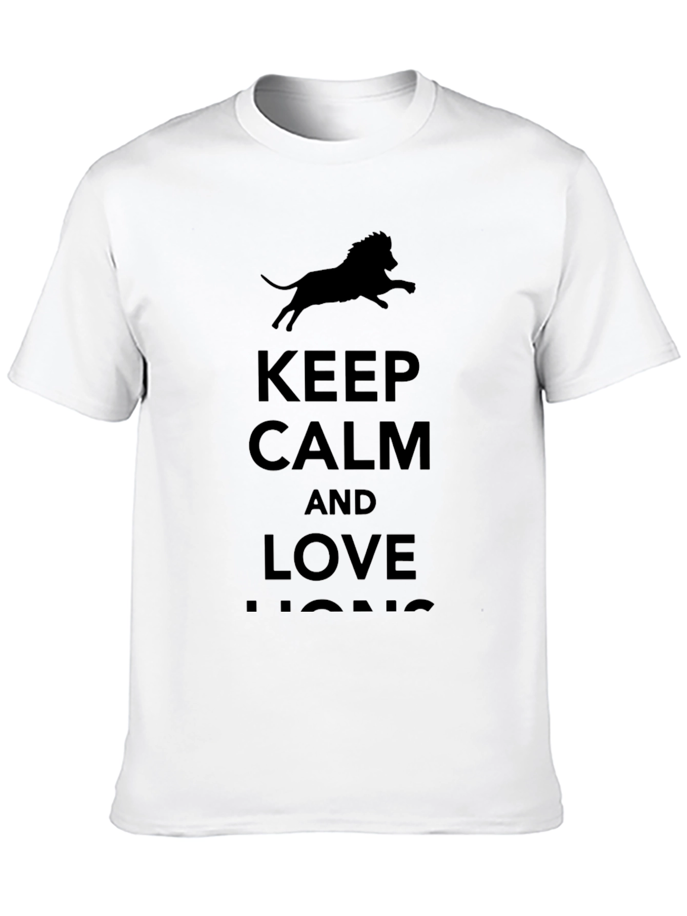 Keep Calm Love Lions Black T-Shirt
