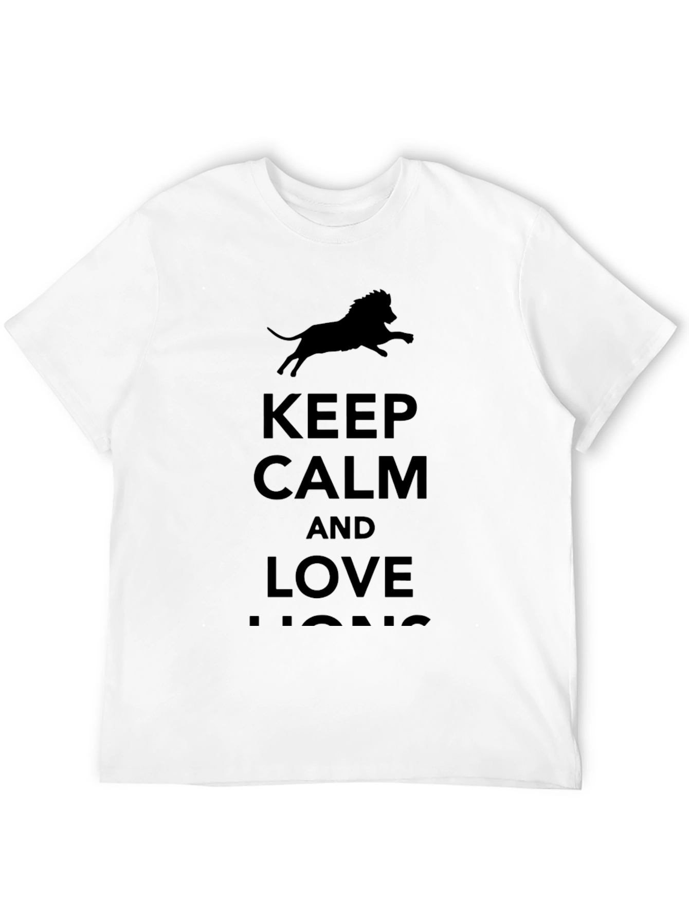 Keep Calm Love Lions Black T-Shirt