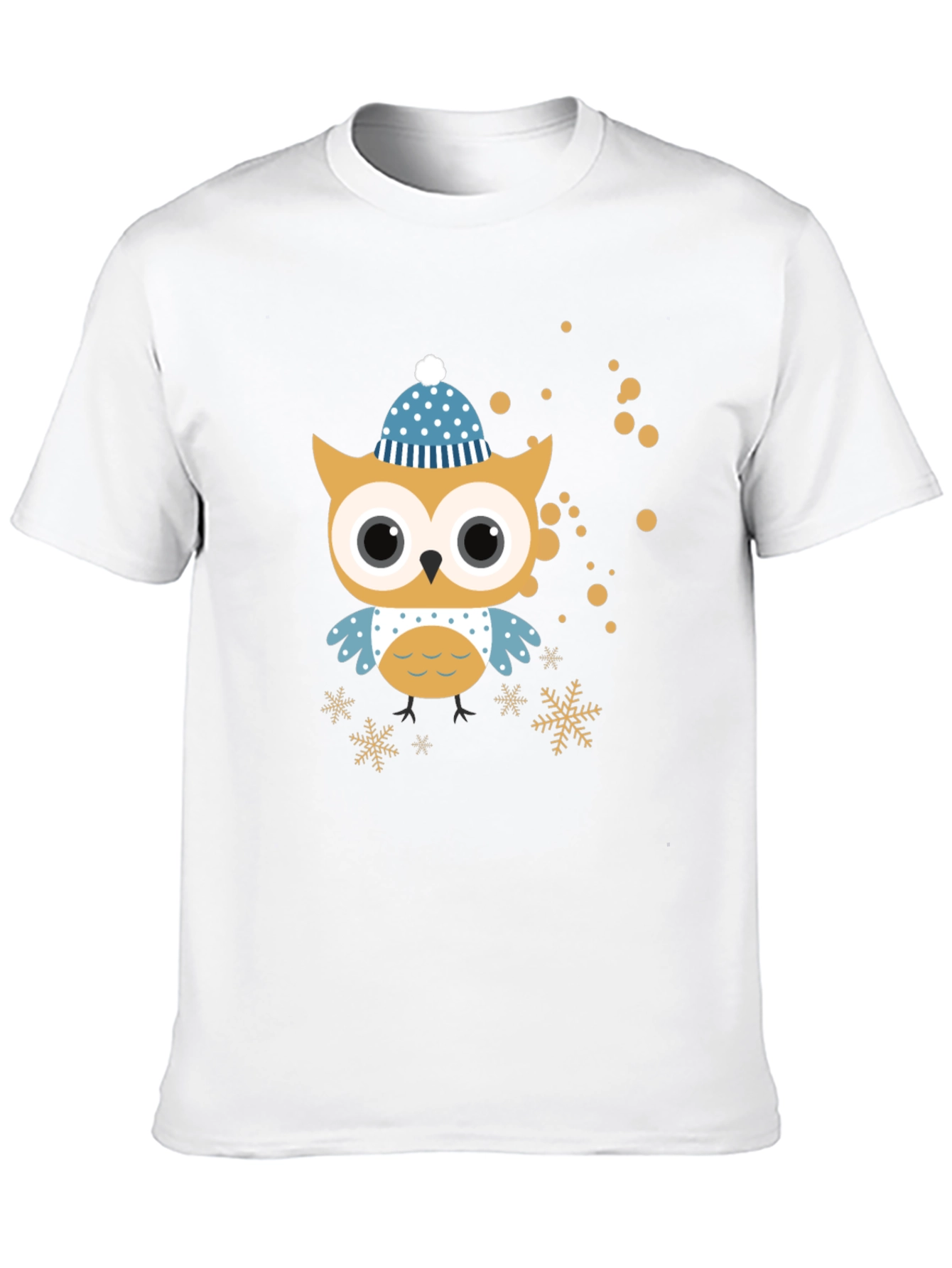Festive Owl Graphic Tee - Winter Holiday Style