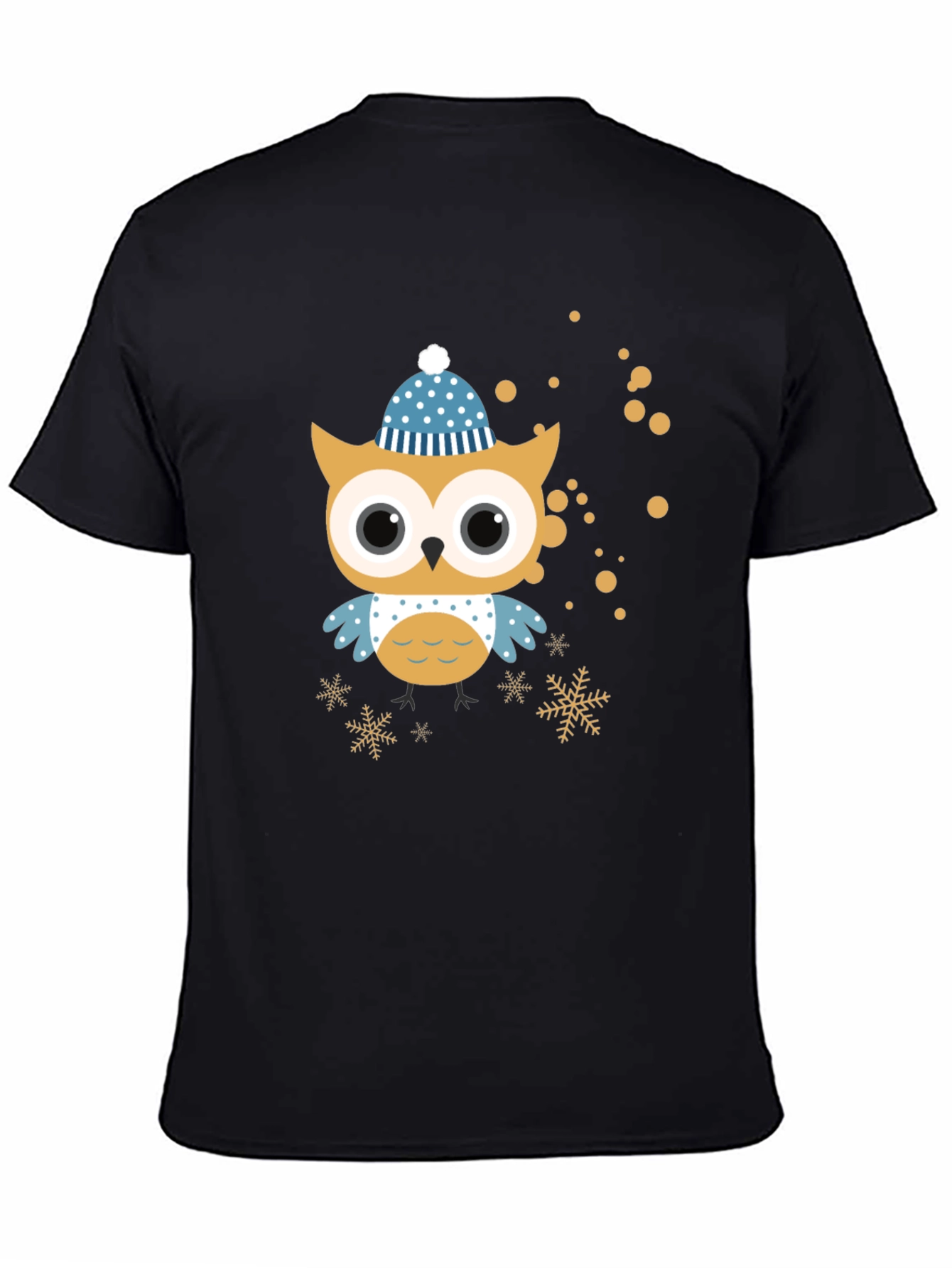 Festive Owl Graphic Tee - Winter Holiday Style