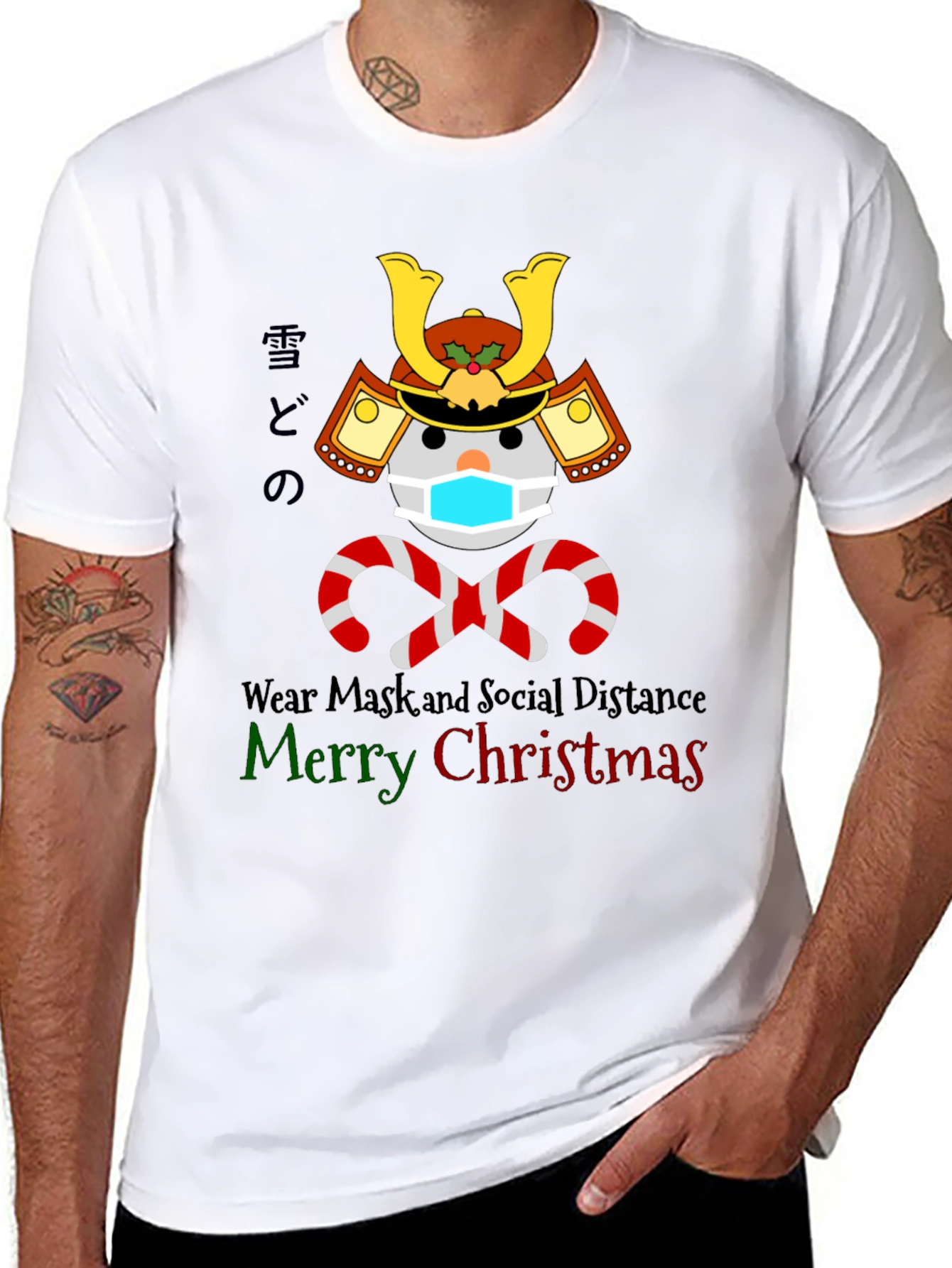 Festive Samurai Snowman T-Shirt