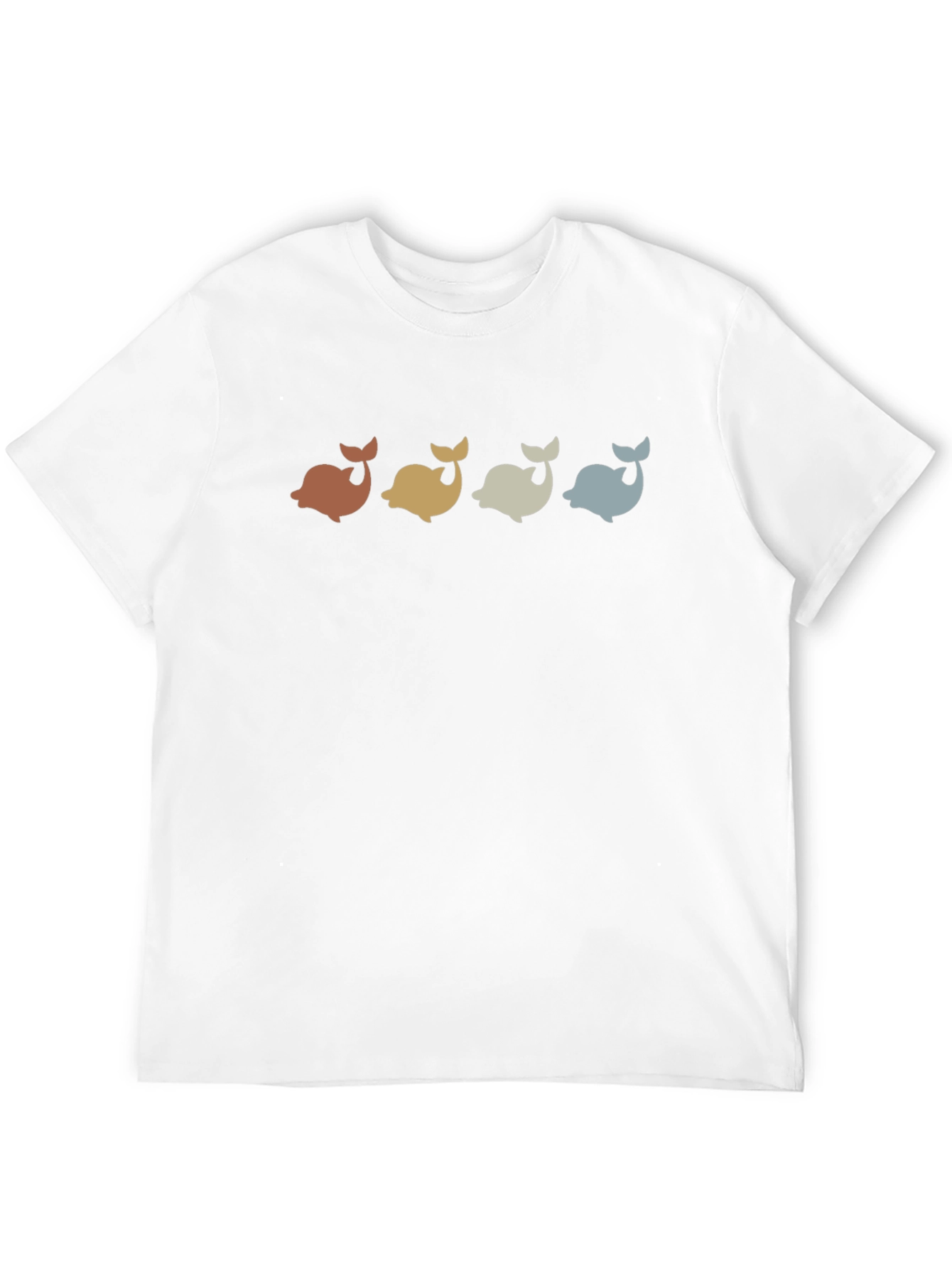 Retro Whale Graphic Tee - Black Casual T-Shirt