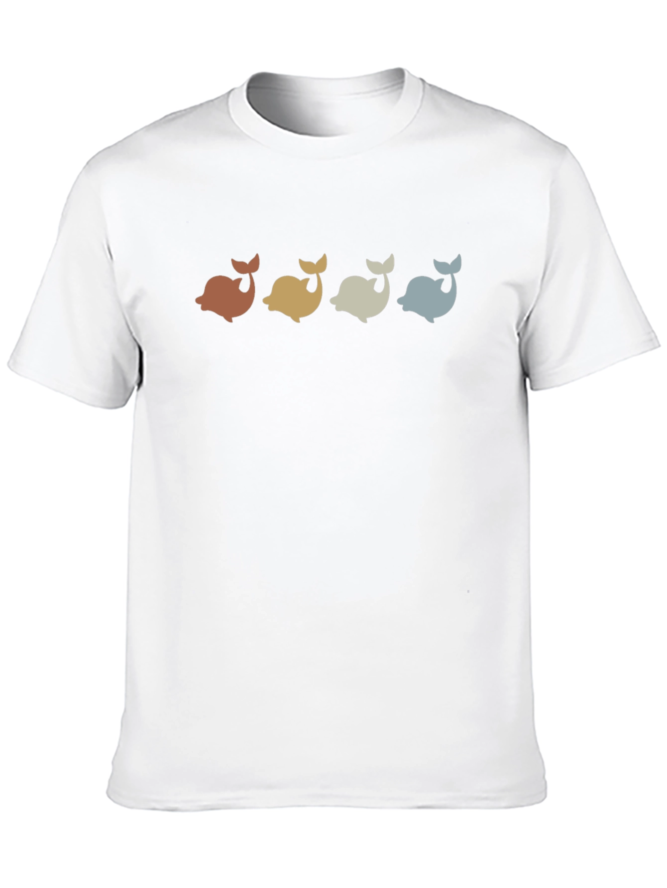 Retro Whale Graphic Tee - Black Casual T-Shirt