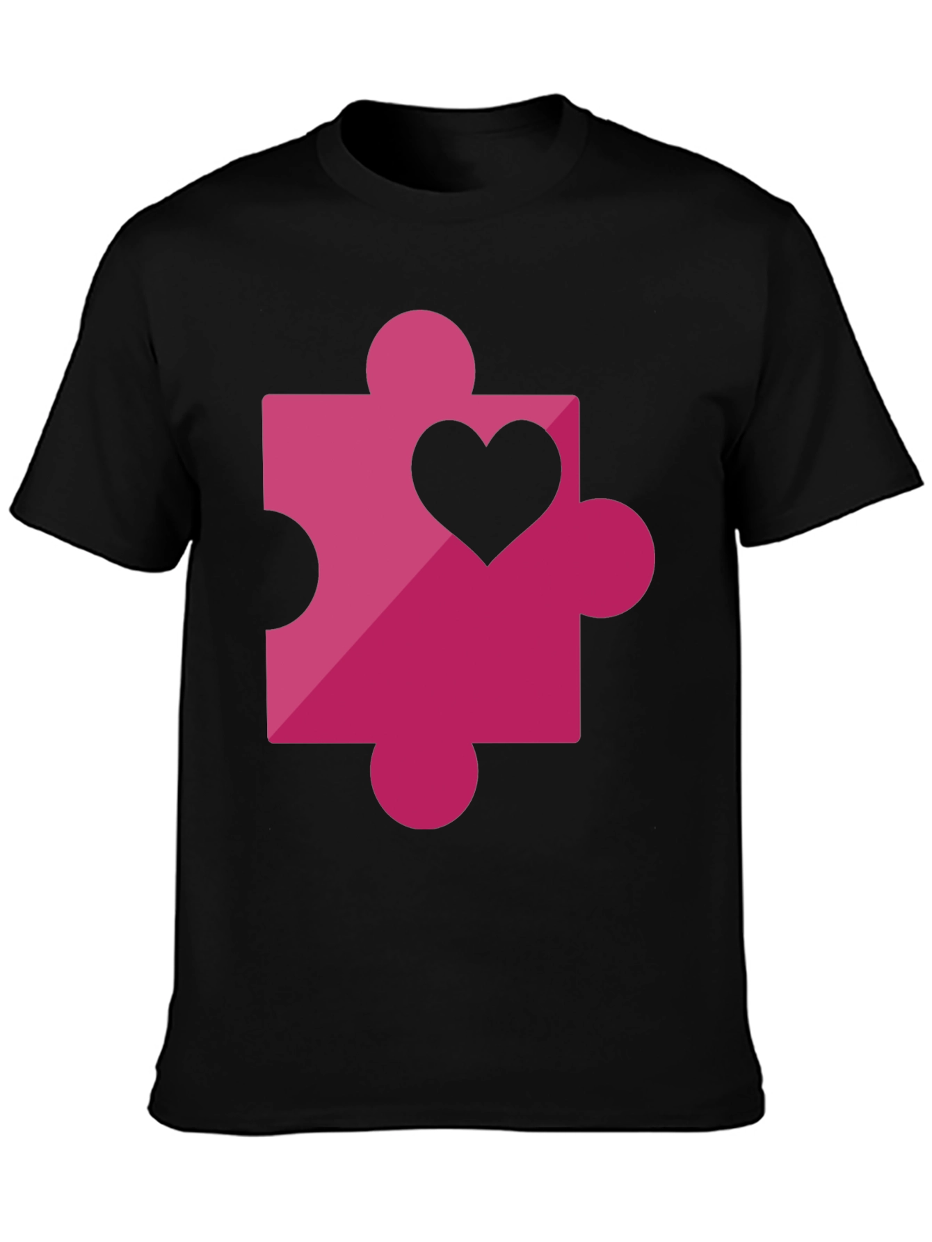 Love Puzzle Piece Graphic Tee - Black