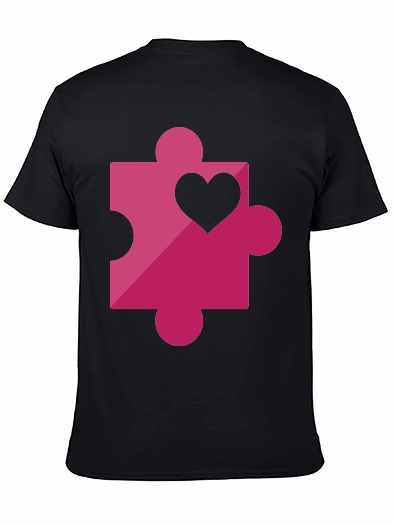 Love Puzzle Piece Graphic Tee - Black