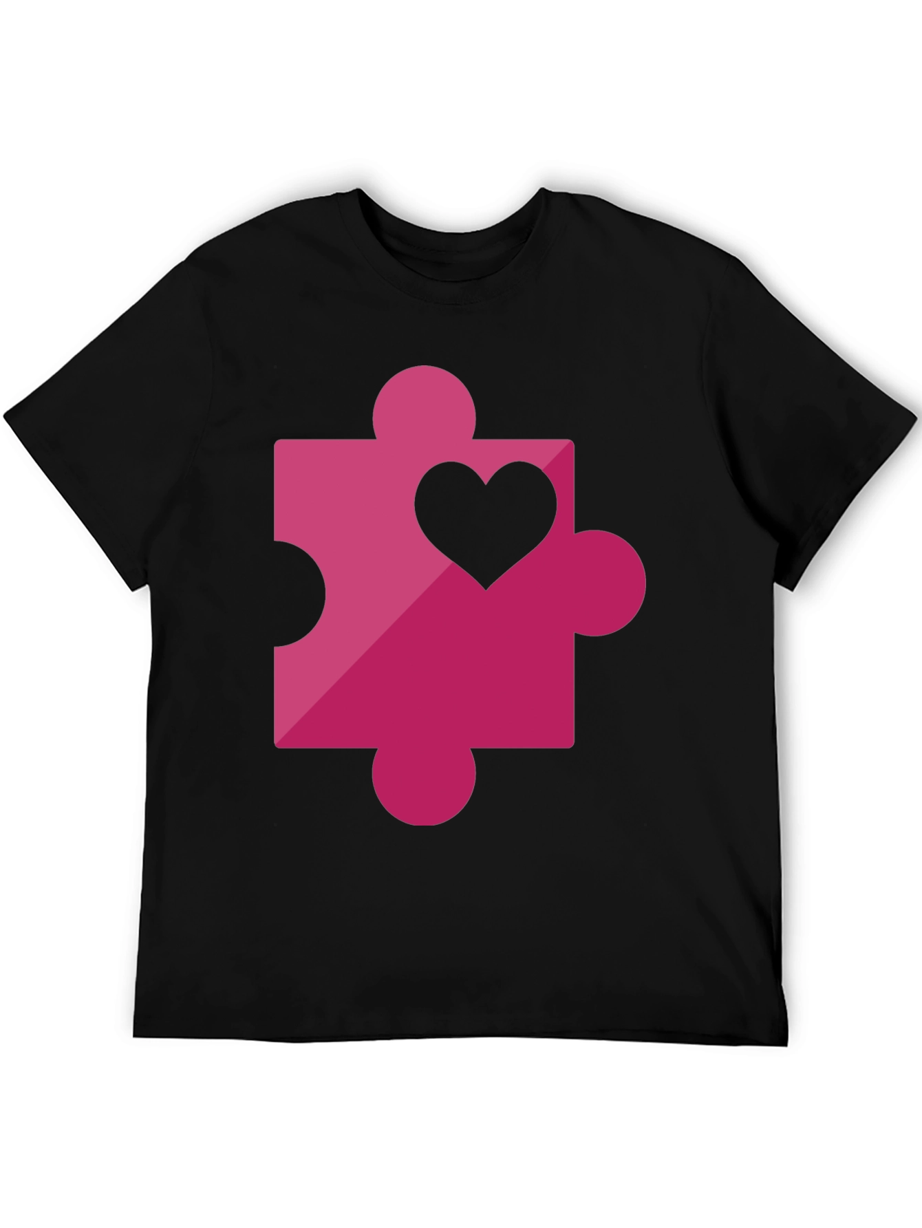Love Puzzle Piece Graphic Tee - Black