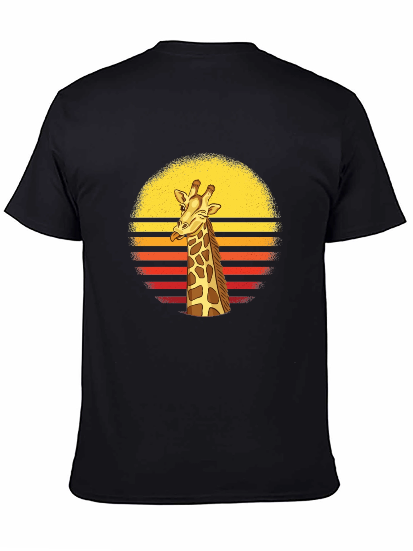 Giraffe Sunset Graphic T-Shirt