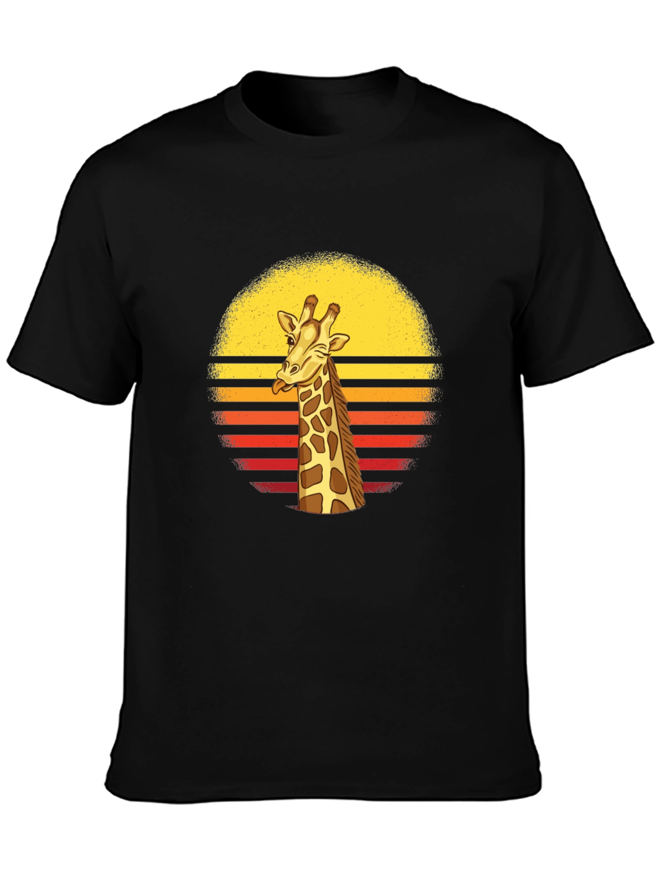Giraffe Sunset Graphic T-Shirt