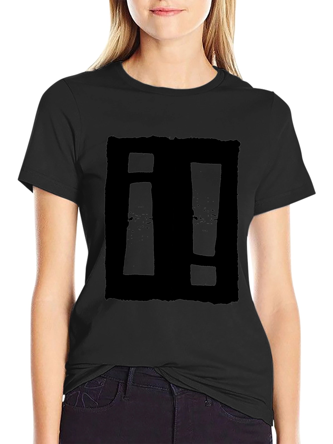 Mens Black Graphic T-Shirt - Square Symbol