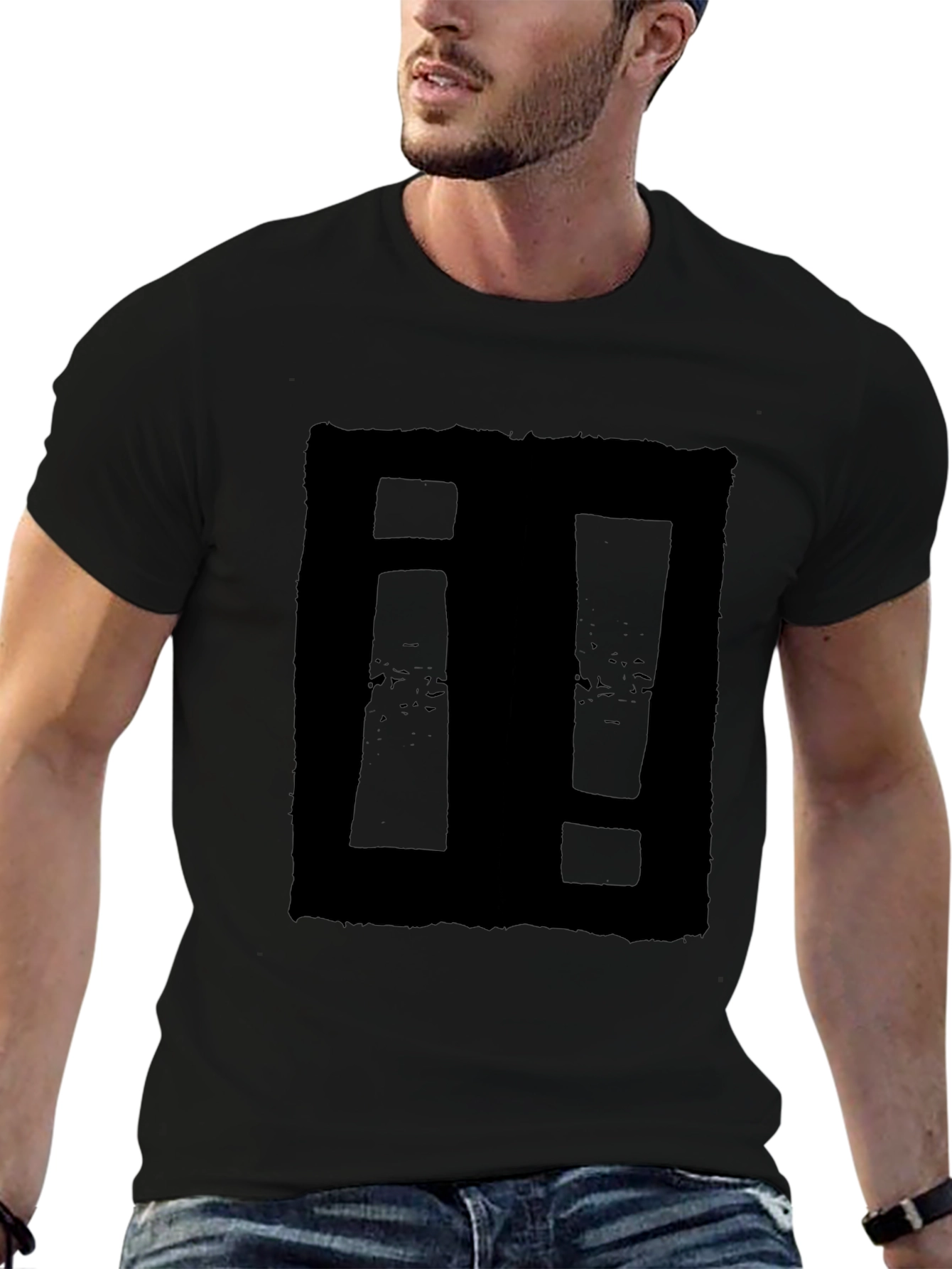 Mens Black Graphic T-Shirt - Square Symbol