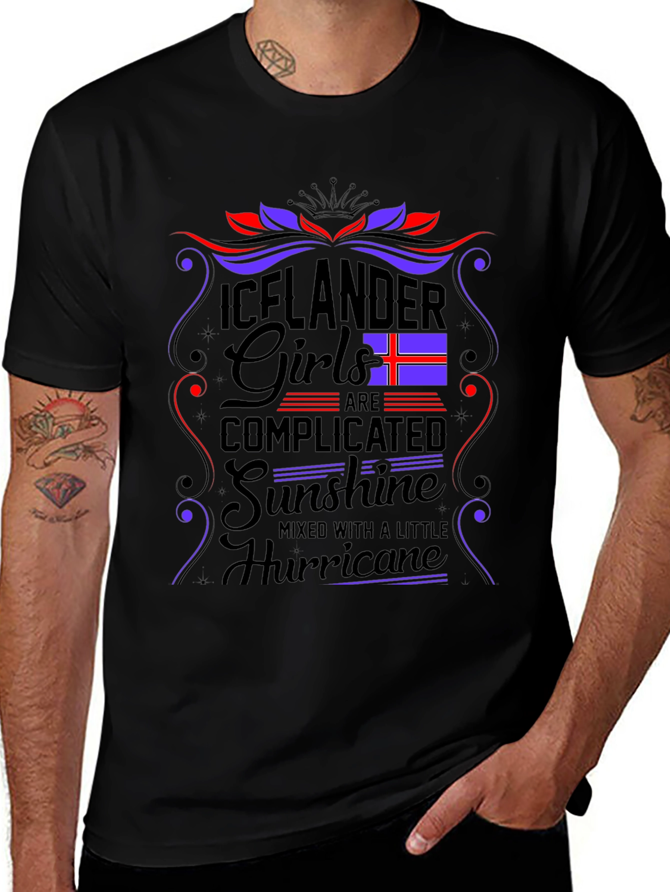 Icelandic Girls Tee - Complicated Sunshine Hurricane Design