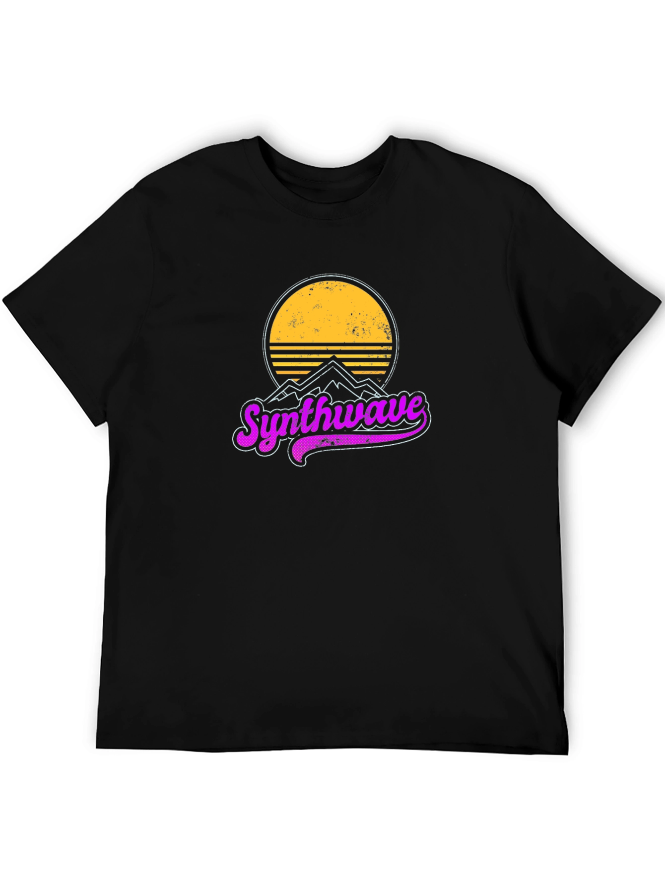 Synthwave Retro Graphic T-Shirt - Black Cotton Tee