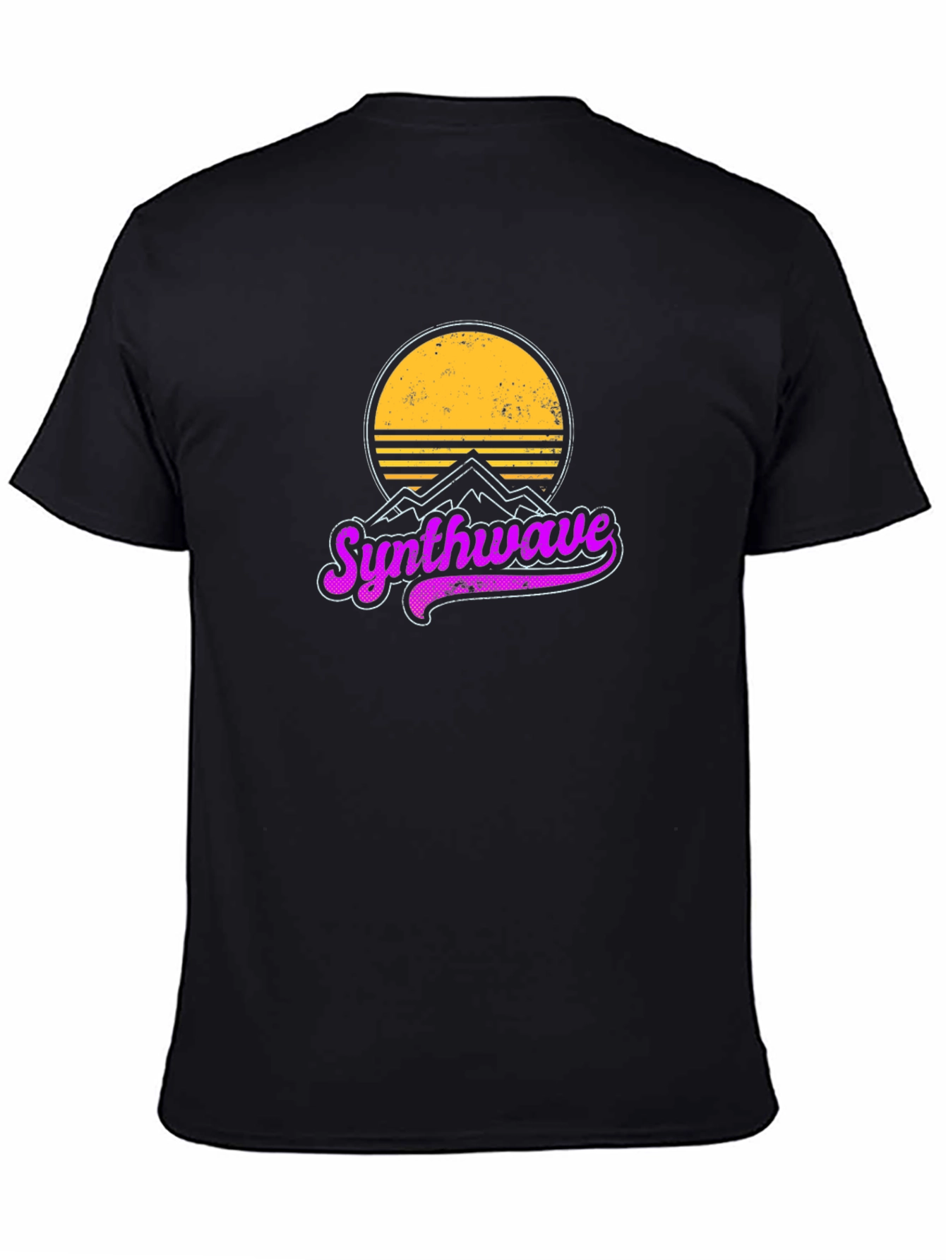 Synthwave Retro Graphic T-Shirt - Black Cotton Tee