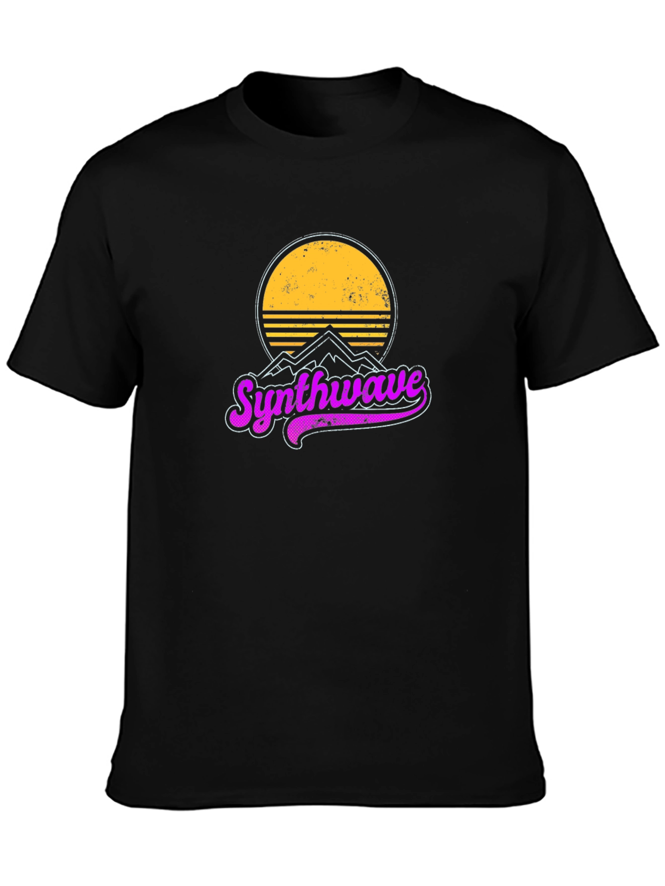 Synthwave Retro Graphic T-Shirt - Black Cotton Tee
