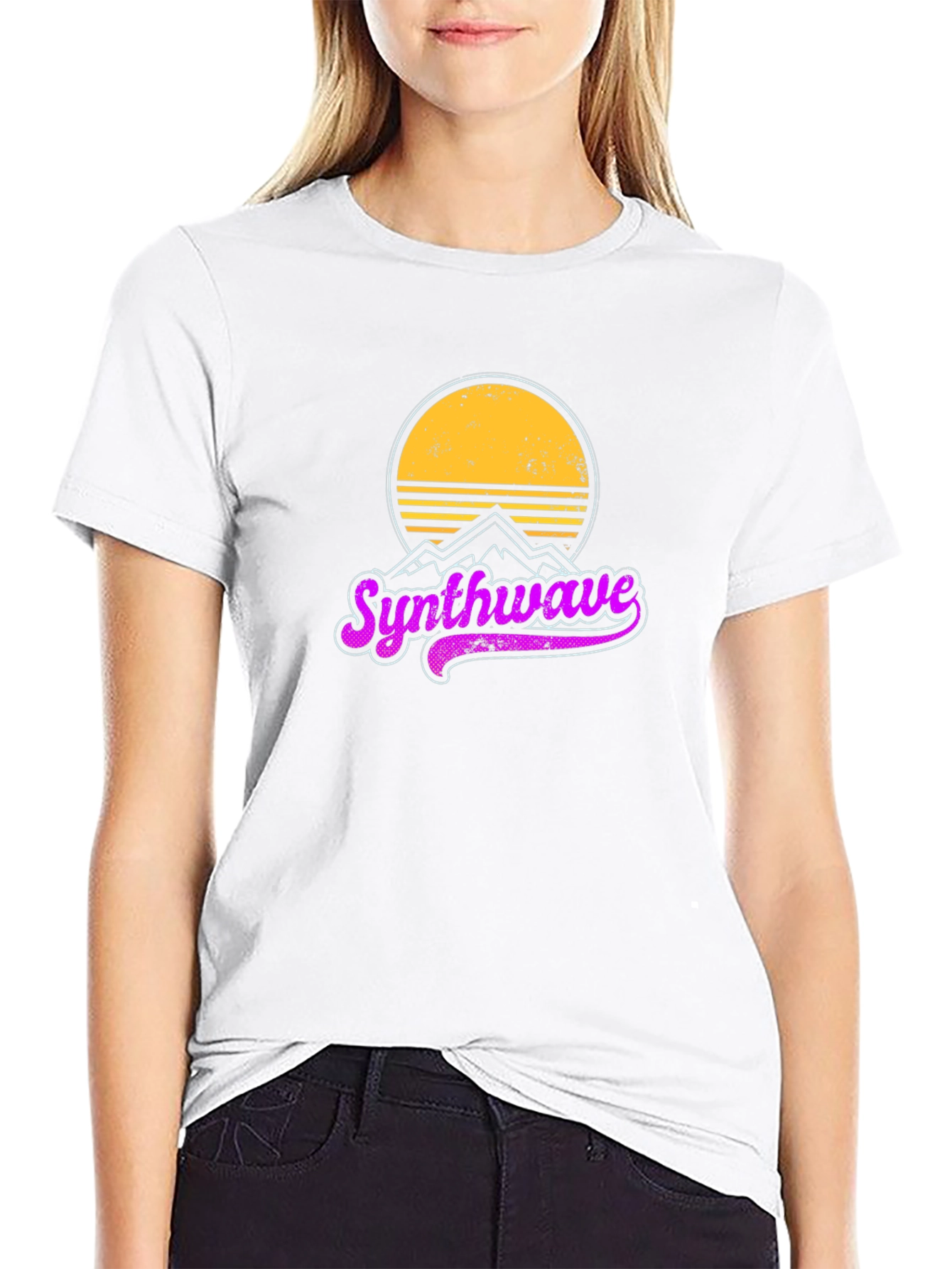 Synthwave Retro Graphic T-Shirt - Black Cotton Tee