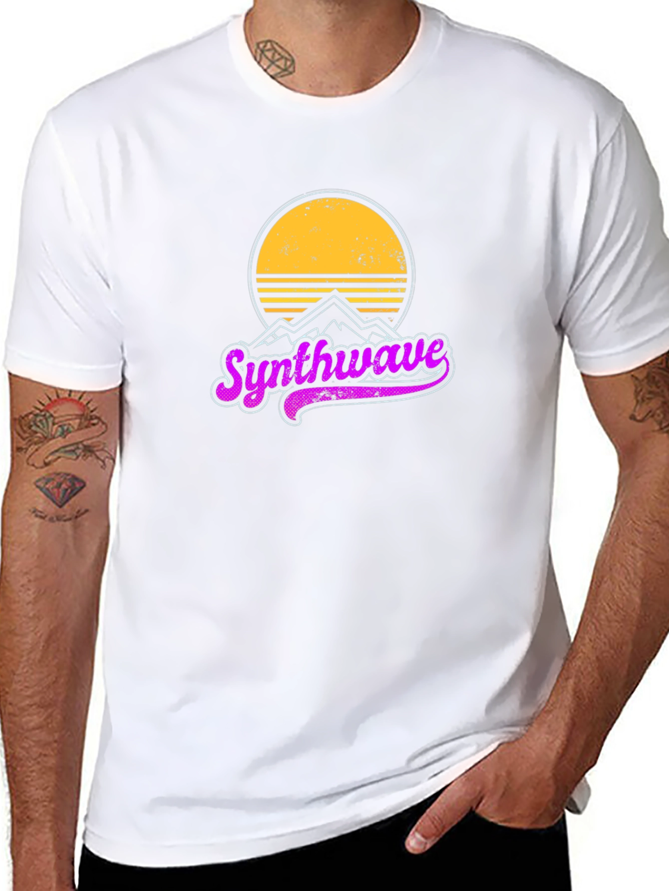 Synthwave Retro Graphic T-Shirt - Black Cotton Tee