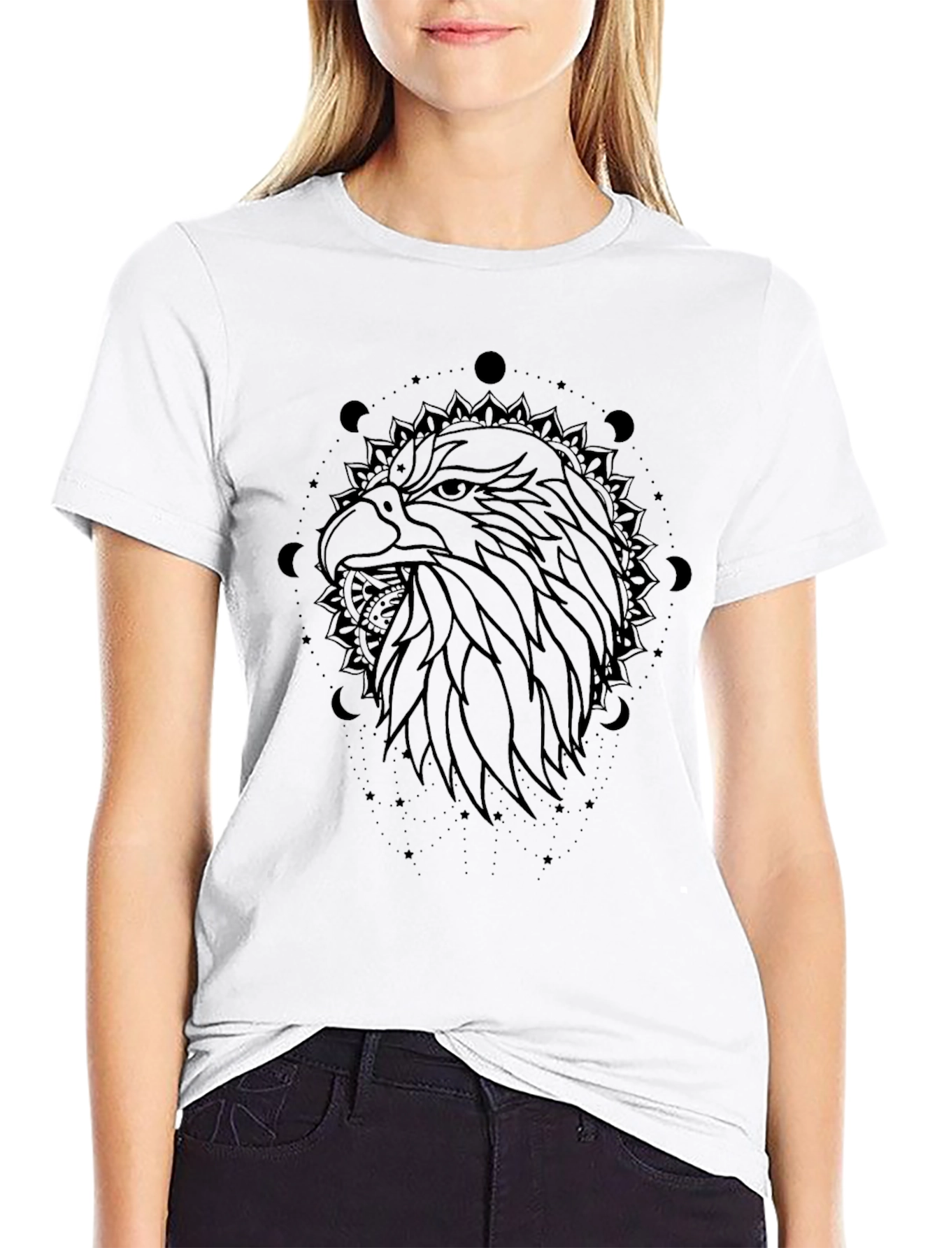 Eagle Mandala Graphic Print Mens T-Shirt